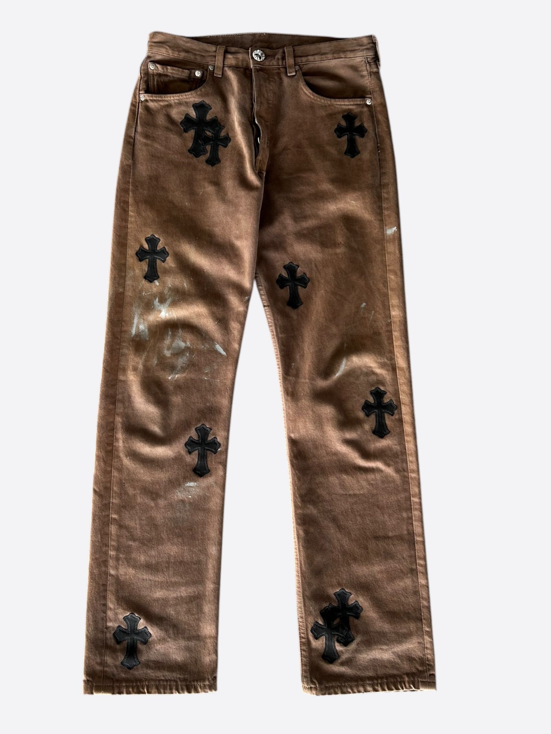 Brown Chrome Hearts Inspired Jeans buy