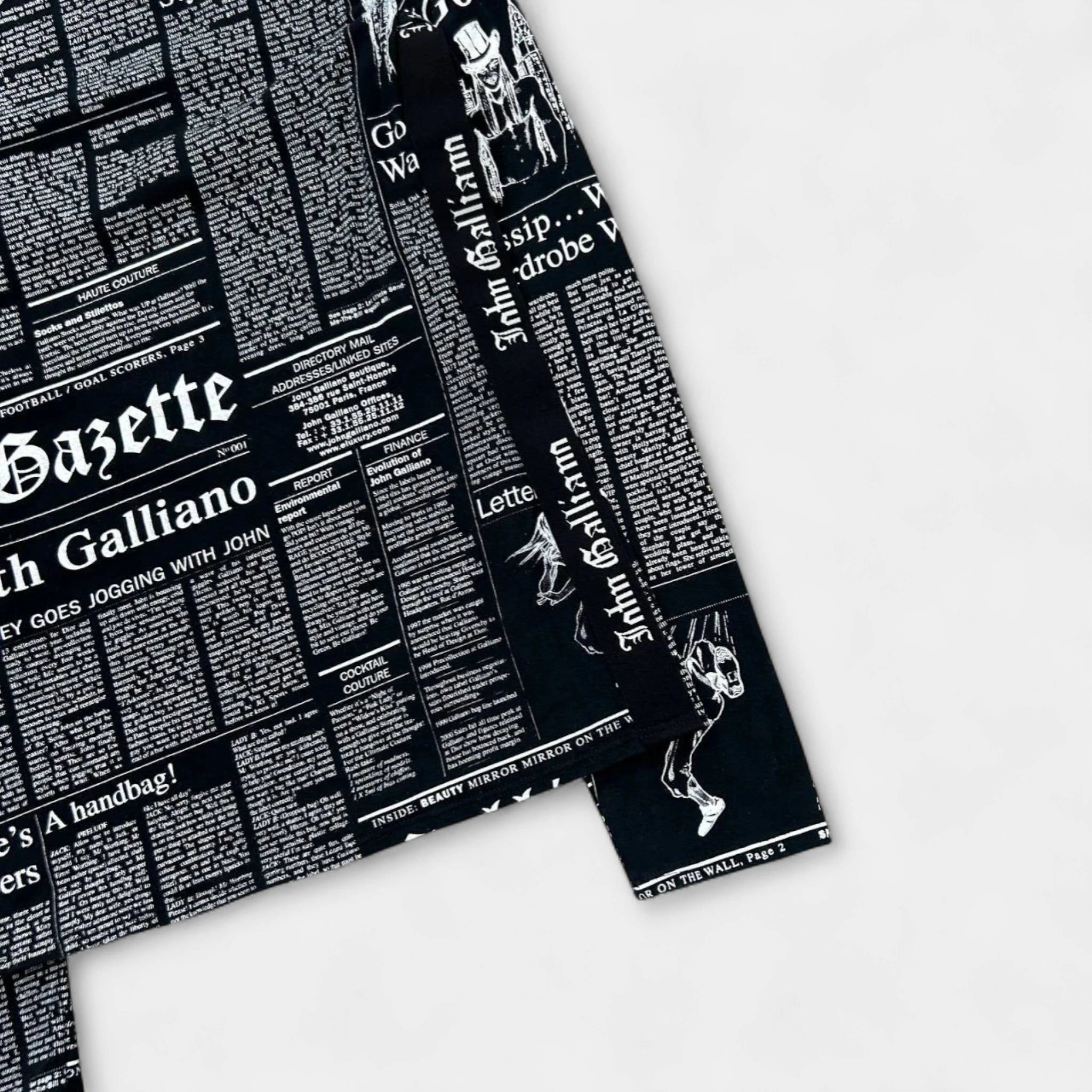 John Galliano Galliano "Gazette" Newspaper Print V-neck Longsleeve Size M / US 6-8 / IT 42-44 - 7 Thumbnail