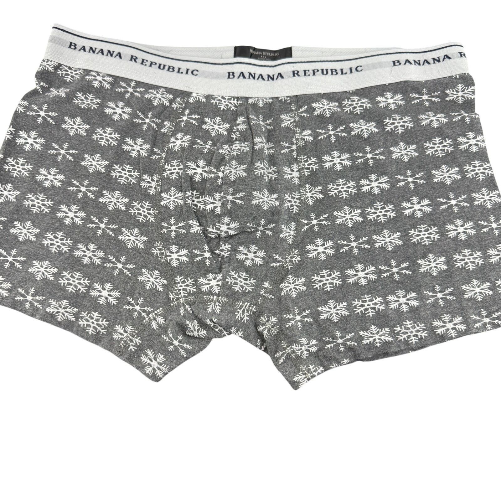 Banana Republic Banana Republic Snowflake White Grey Mens Boxer Size Medium Size ONE SIZE - 1 Thumbnail