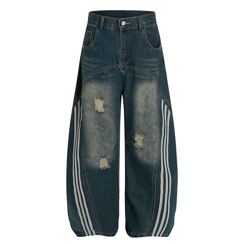 Vintage Men's Japanese-Style Retro Distressed Ripped Jeans Size US 32 / EU 48 - 1 Thumbnail