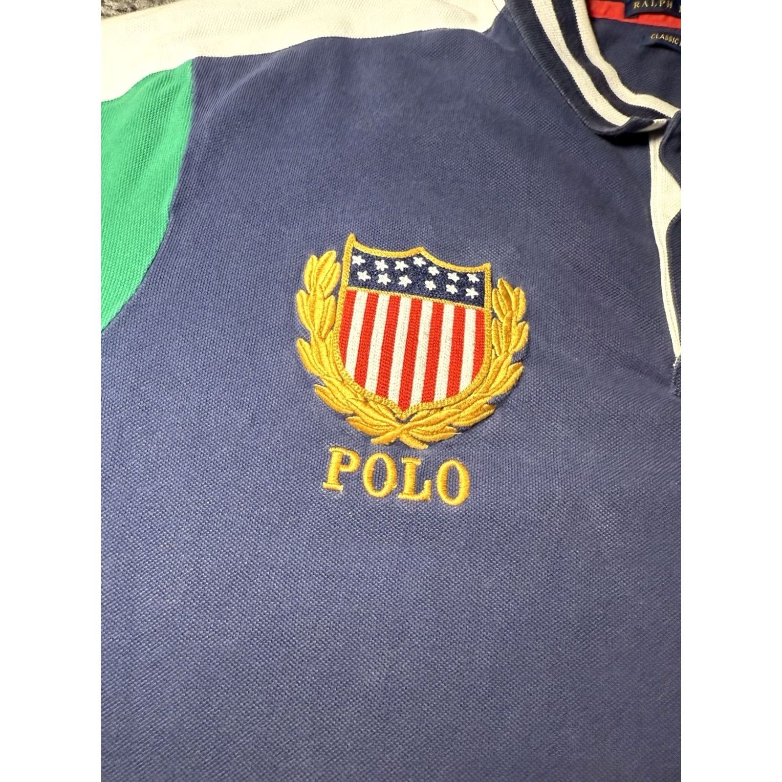 Polo Ralph Lauren Polo Ralph Lauren Big Pony USA Crest Classic Fit Polo Shirt Mens XL Size US XL / EU 56 / 4 - 3 Thumbnail