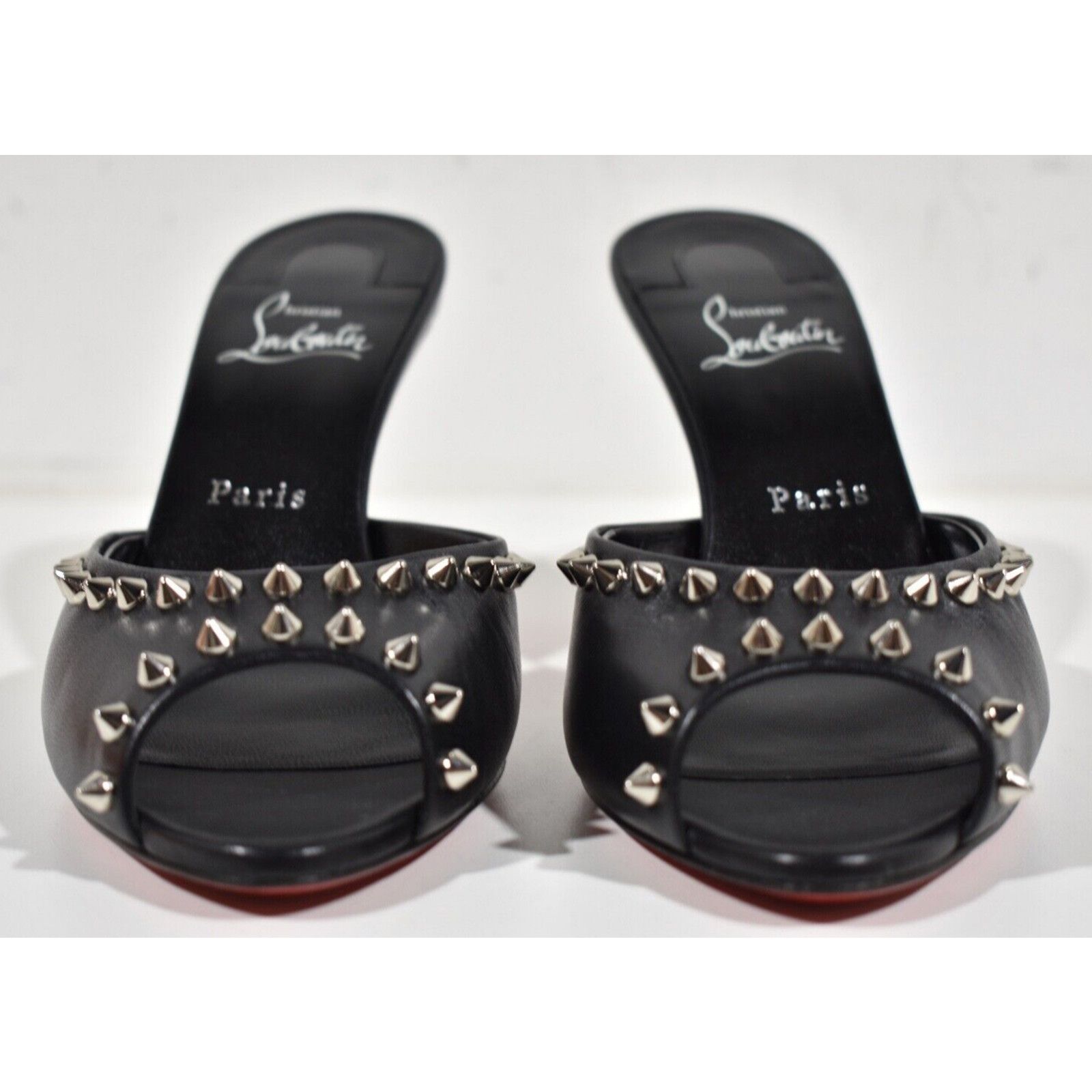 Christian Louboutin Me Dolly Spike 85 Black Backless Sandal Mule Heel Pump 37 Size US 7 / IT 37 - 5 Thumbnail