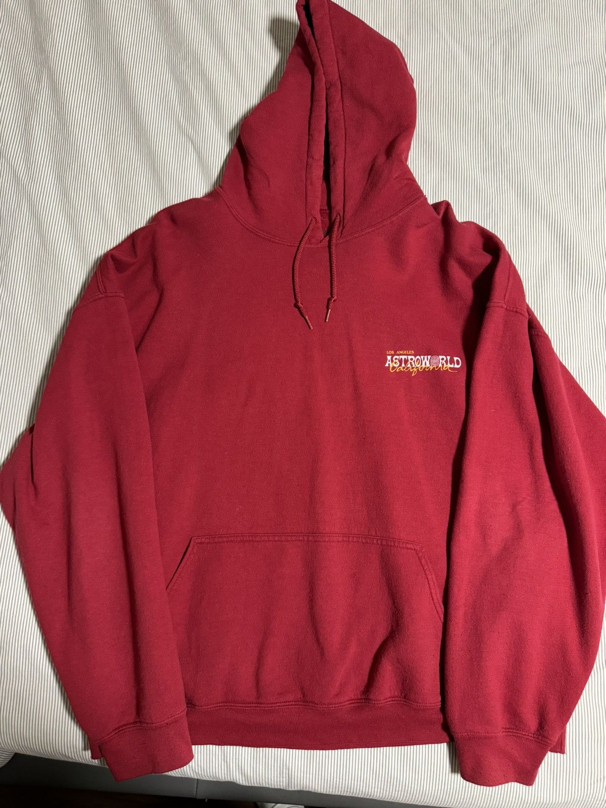 image of Travis Scott Astroworld Wish You Were Here Hoodie in Red, Men's (Size XL)