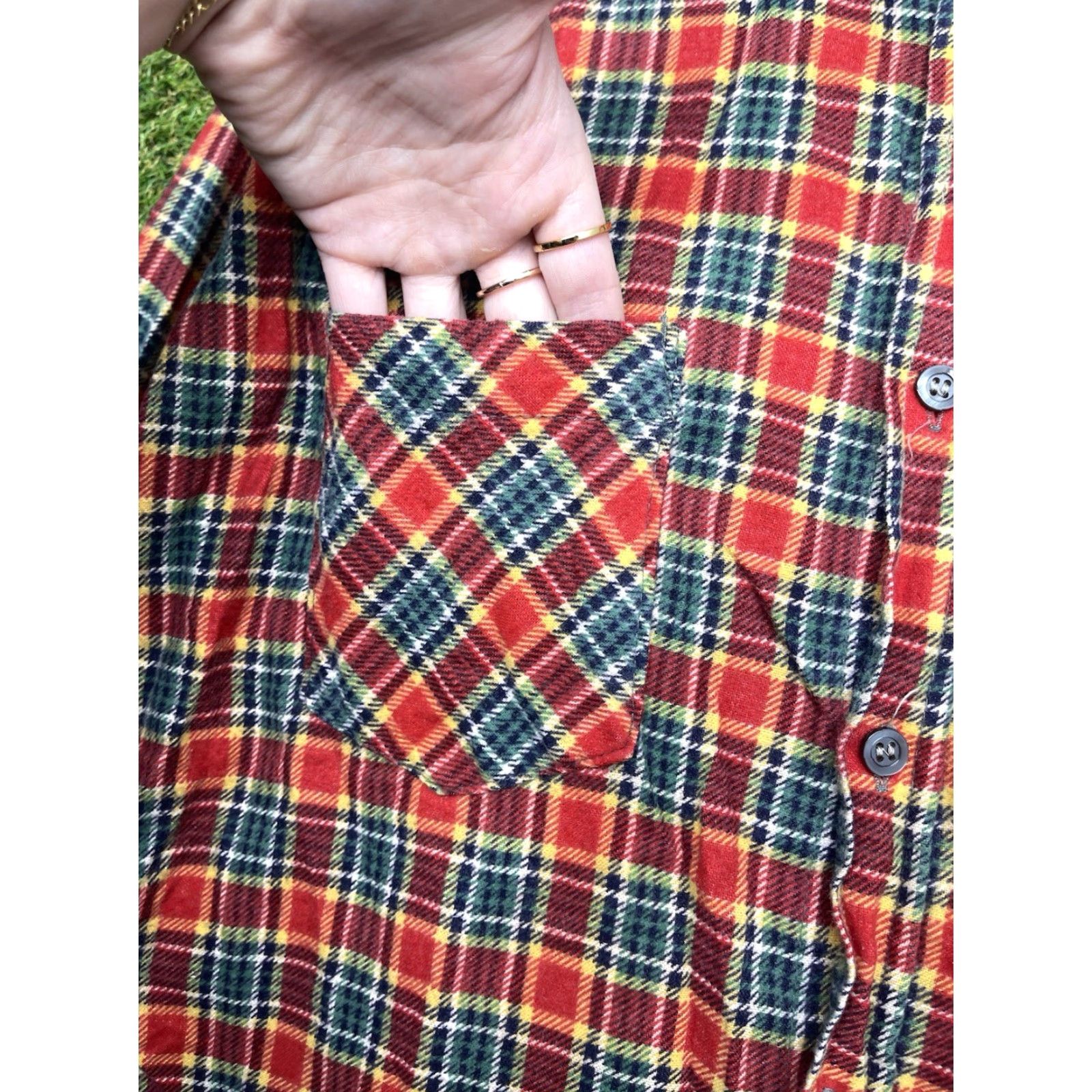 Alife VINTAGE Life Trends Red Plaid Flannel Shirt Mens XL Button-Up 100% Cotton Outdoor Workwear 80s Pockets Size US XL / EU 56 / 4 - 6 Thumbnail
