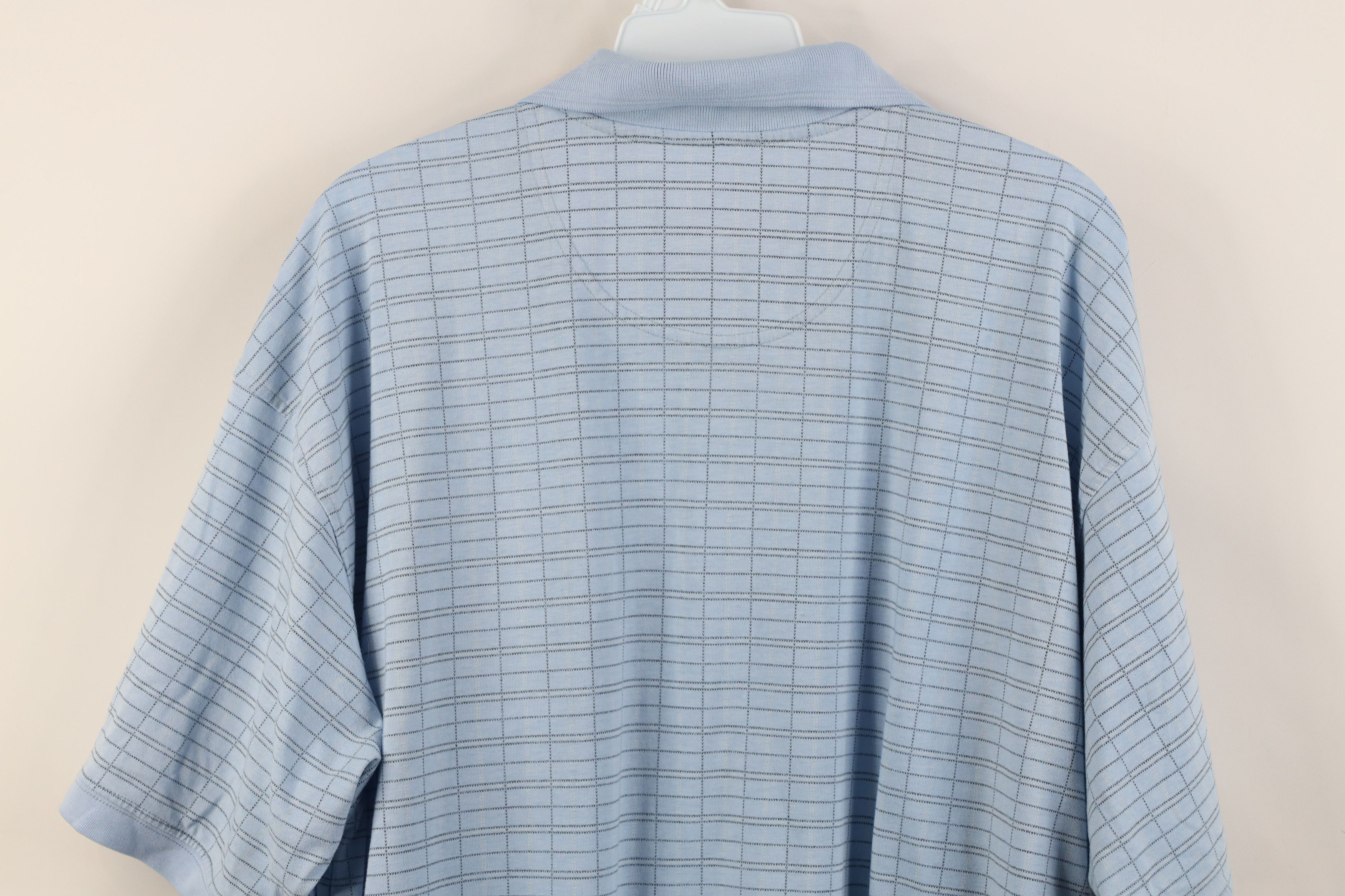 Vintage Vintage 90s Streetwear Pullover Polo Shirt Blue Plaid Size US XL / EU 56 / 4 - 11 Thumbnail