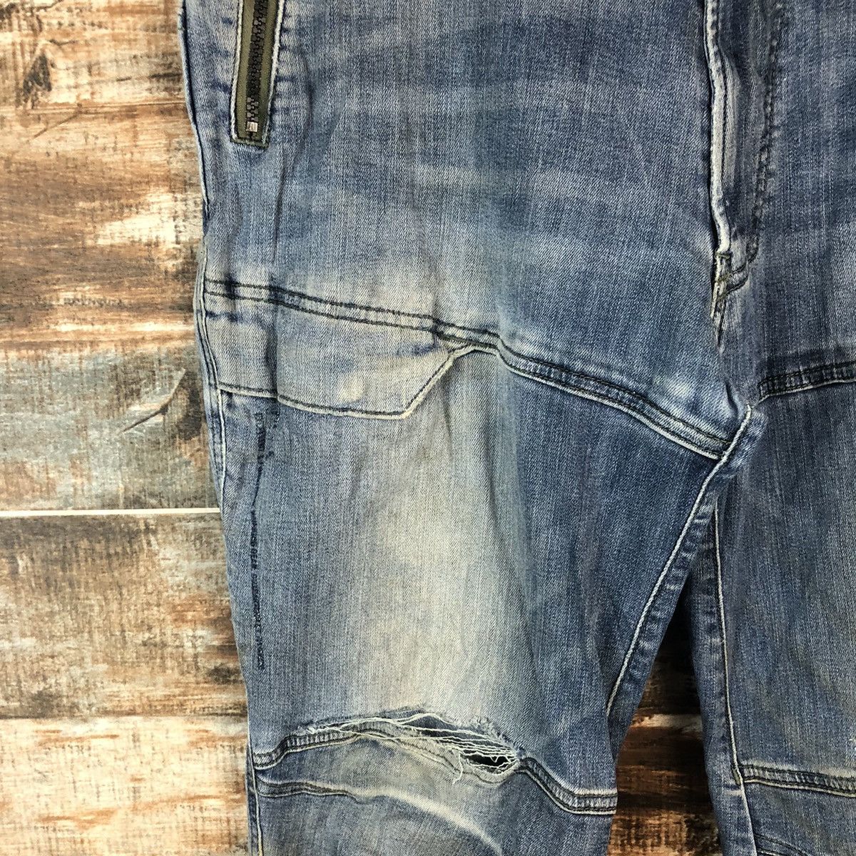 Japanese Brand TORA Blue Distressed Denim Pants #A2080 Size US 37 - 9 Thumbnail