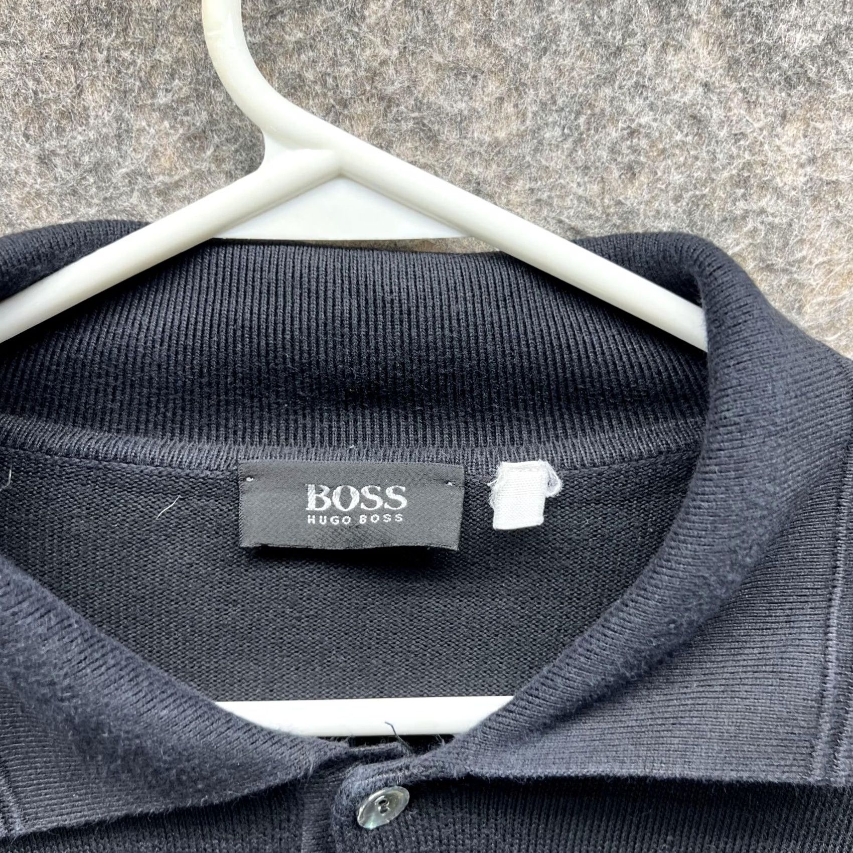Hugo Boss HUGO BOSS Polo Shirt Men XL Black Long Sleeve Casual Preppy Dress Shirt Button Collar Logo Size US XL / EU 56 / 4 - 4 Thumbnail