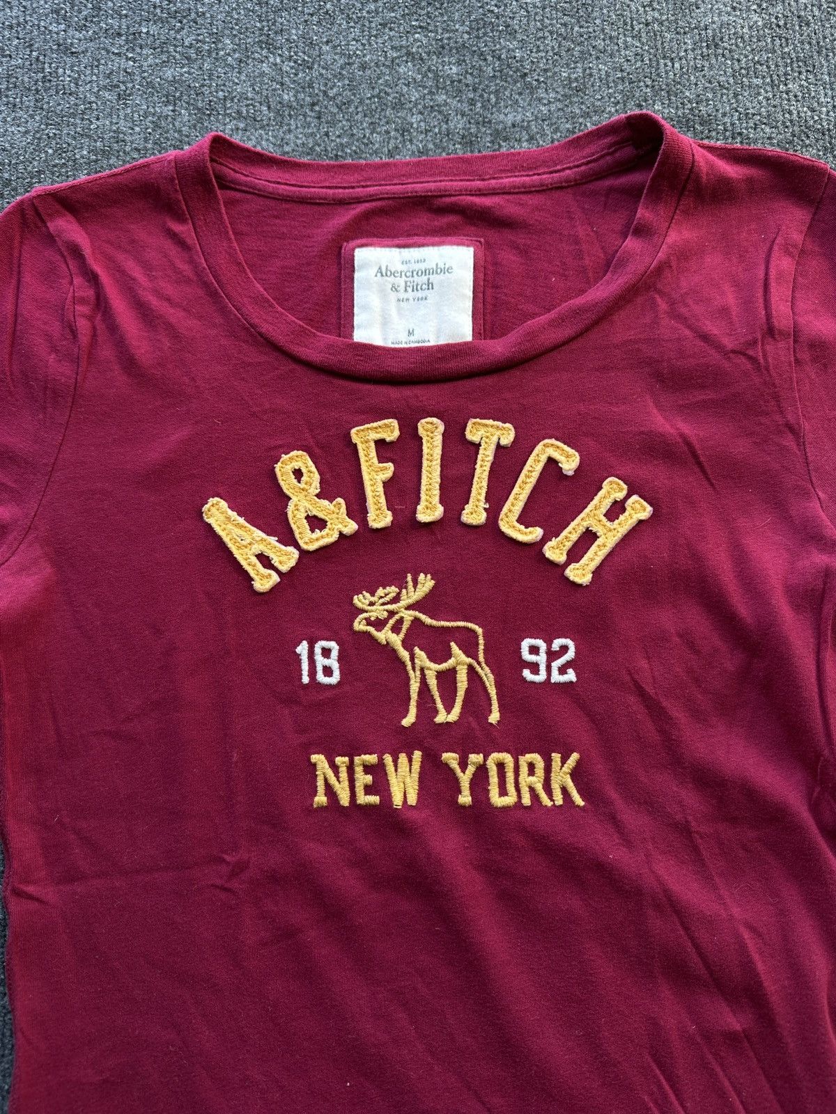 Abercrombie & Fitch 🚨 ABERCROMBIE & FITCH WMN Y2K VNTG V NECK BIG LOGO BABY DOLL Size M / US 6-8 / IT 42-44 - 4 Thumbnail