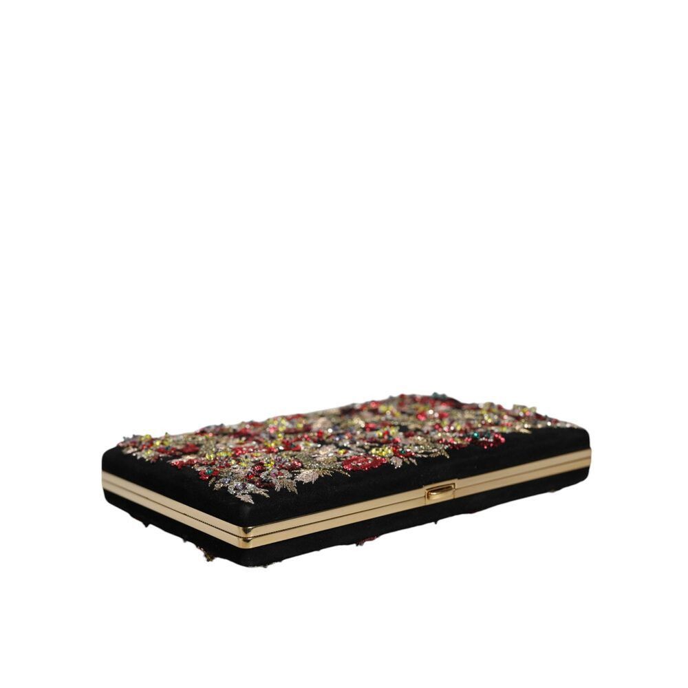 Dolce & Gabbana Dolce & Gabbana Multicolor Floral Gold Frame Clutch Evening Size ONE SIZE - 4 Thumbnail