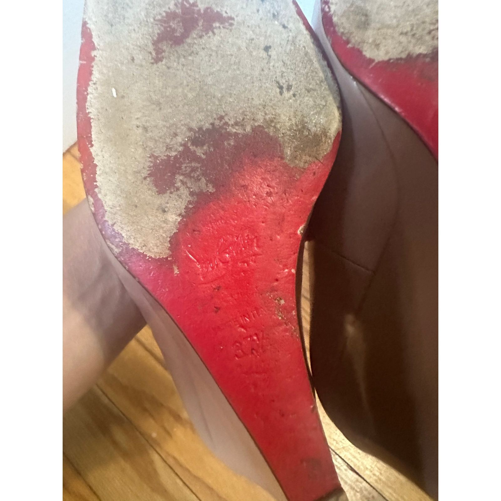Christian Louboutin Christian Louboutin Beige Patent Leather Wedge Pumps Size US 6.5 / IT 36.5 - 13 Thumbnail
