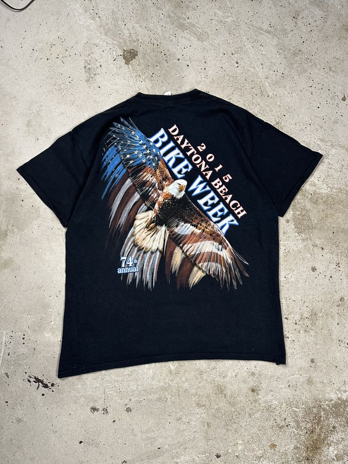 Harley Davidson Vintage Bike Week Daytona Beach Harley Moto Print T Shirt Size US XL / EU 56 / 4 - 2 Thumbnail