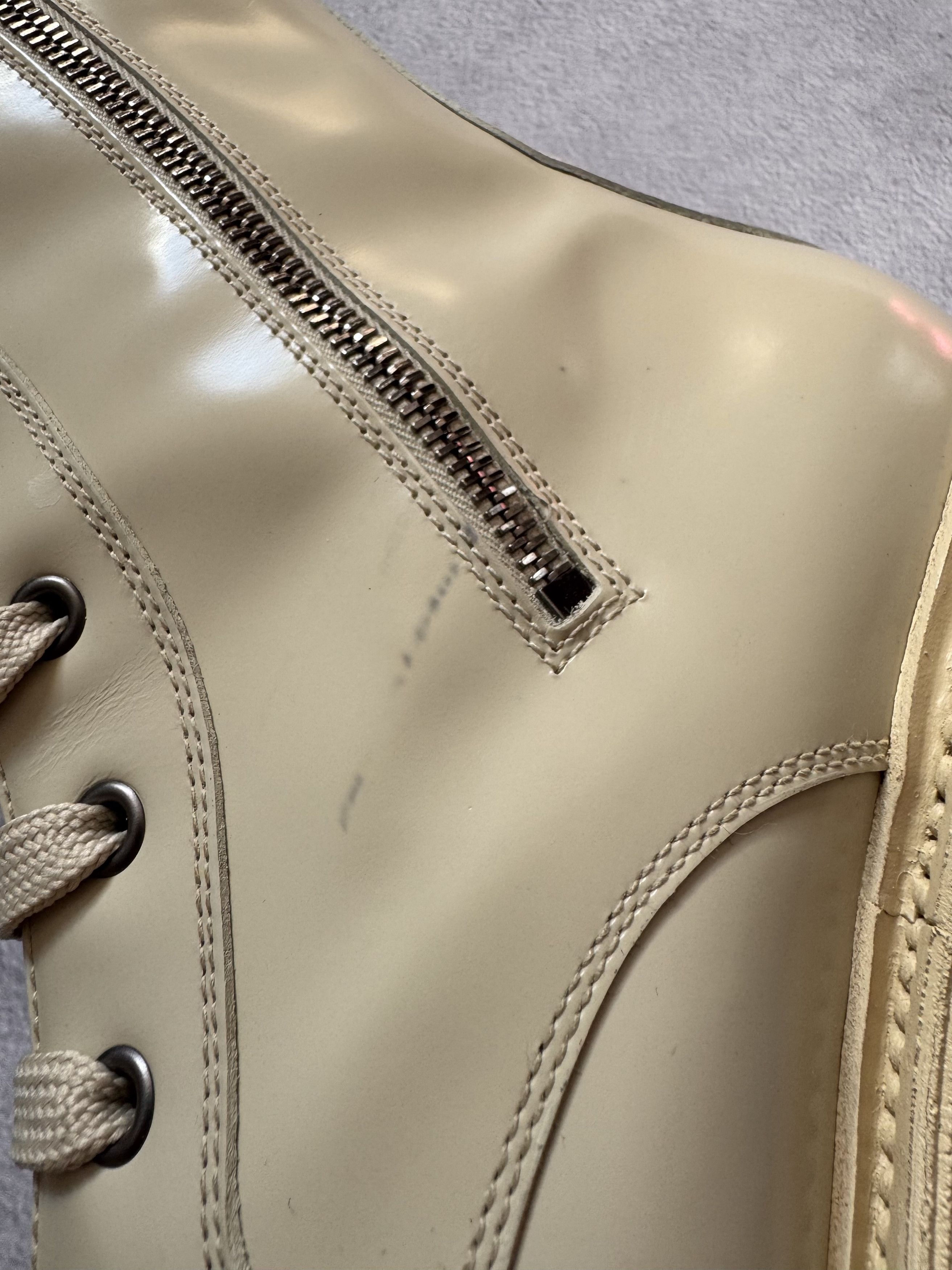 Church's Church's Gwyneth Leather Ankle Combat Boots Beige Size US 10 / IT 40 - 7 Thumbnail