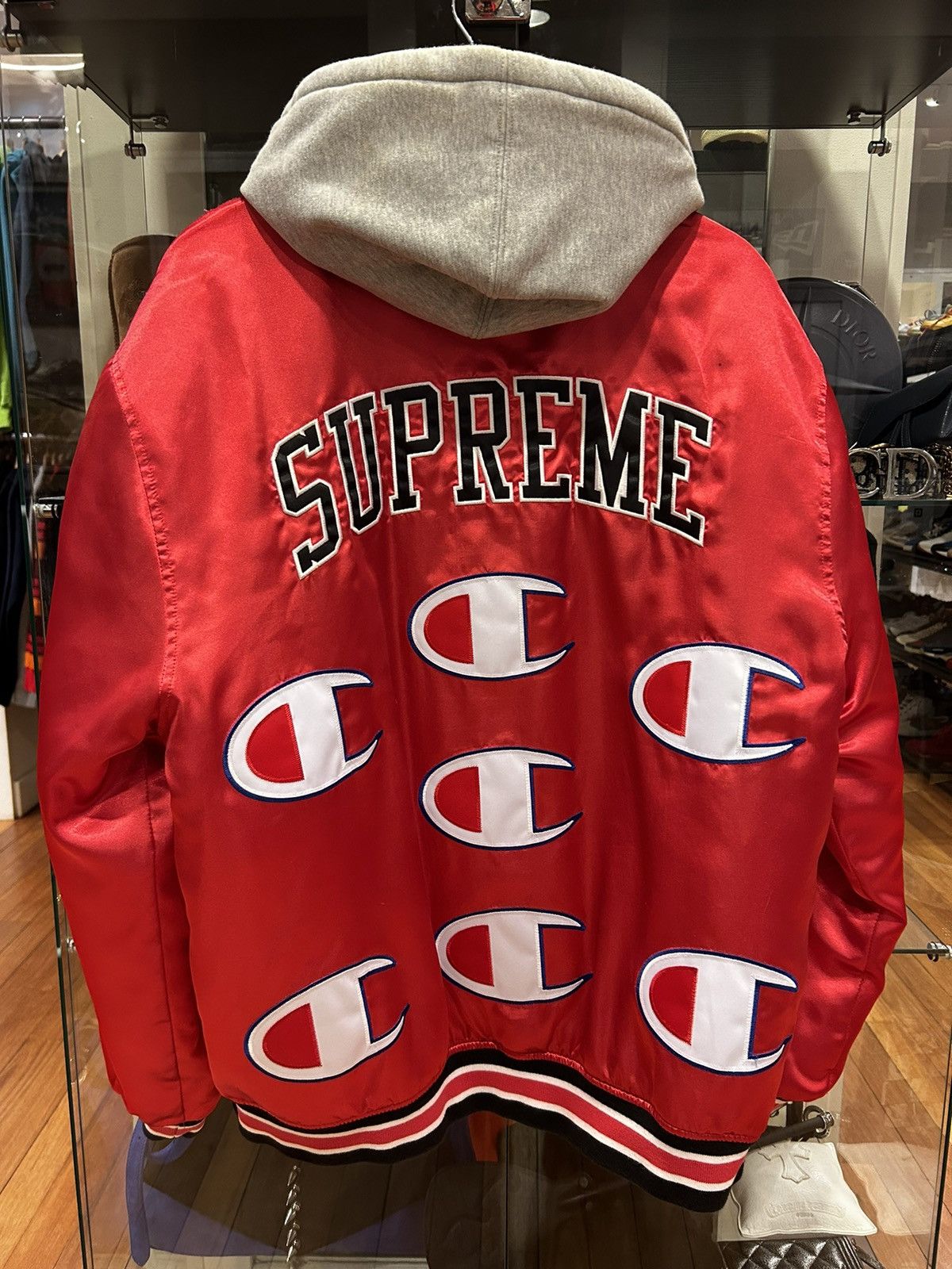 Supreme Supreme X Champion Hooded Satin Varsity Jacket Size US L / EU 52-54 / 3 - 2 Thumbnail