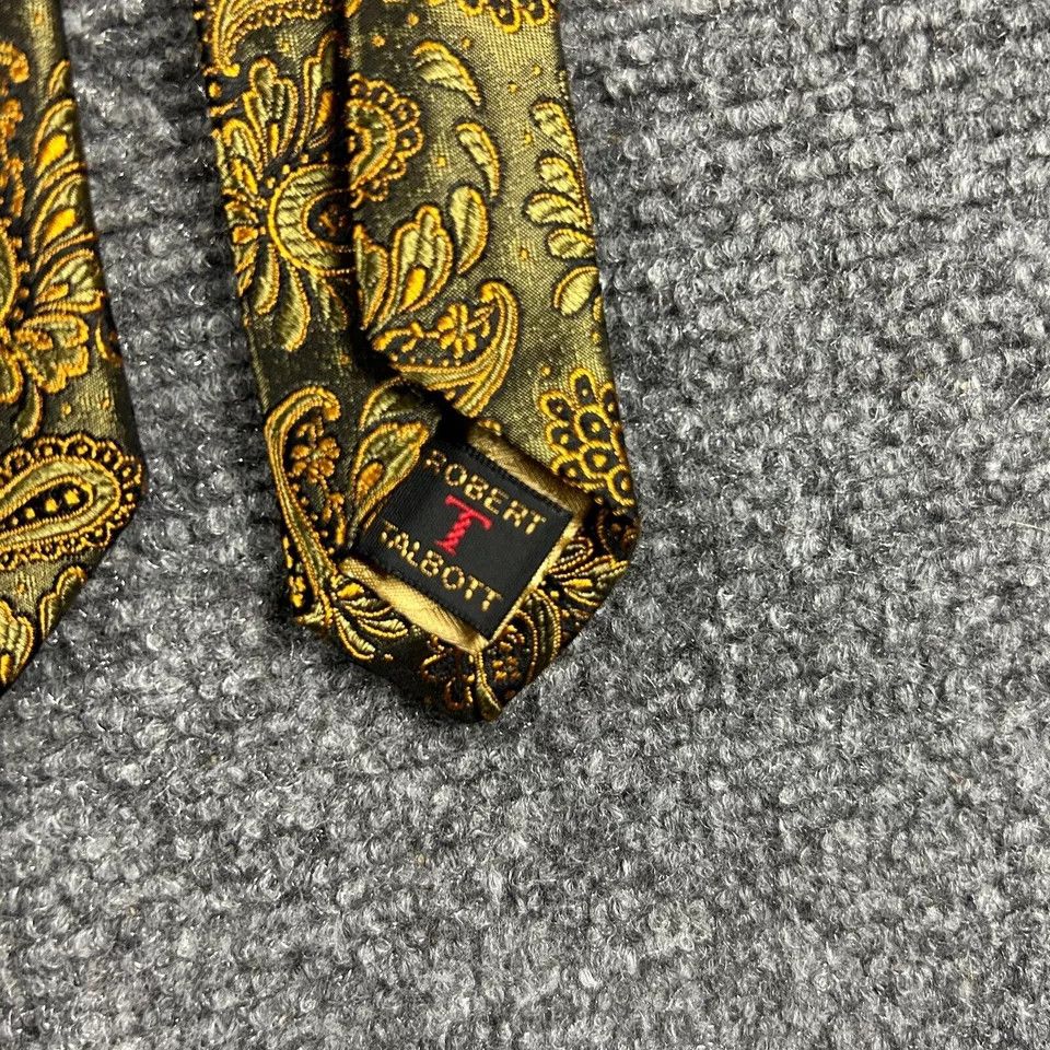 Robert Talbott × Vintage Robert Talbott Neck Tie Mens 4" x 58" Paisley Vintage Silk Size ONE SIZE - 4 Thumbnail