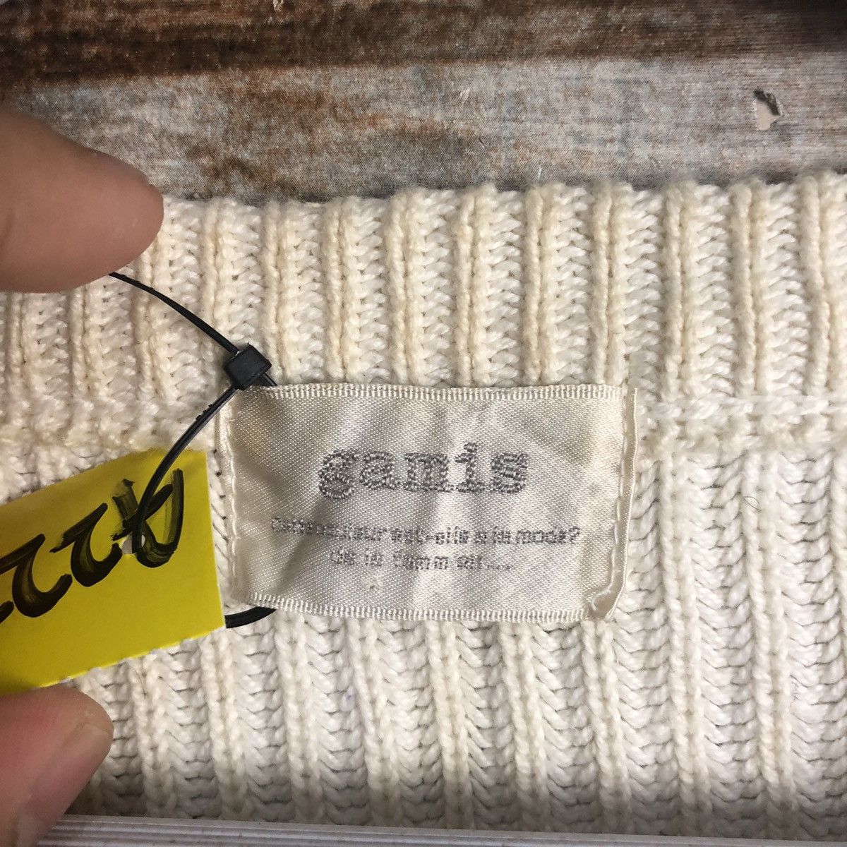 Homespun Knitwear Gamis White Knitwear #A2276 Size L / US 10 / IT 46 - 10 Thumbnail