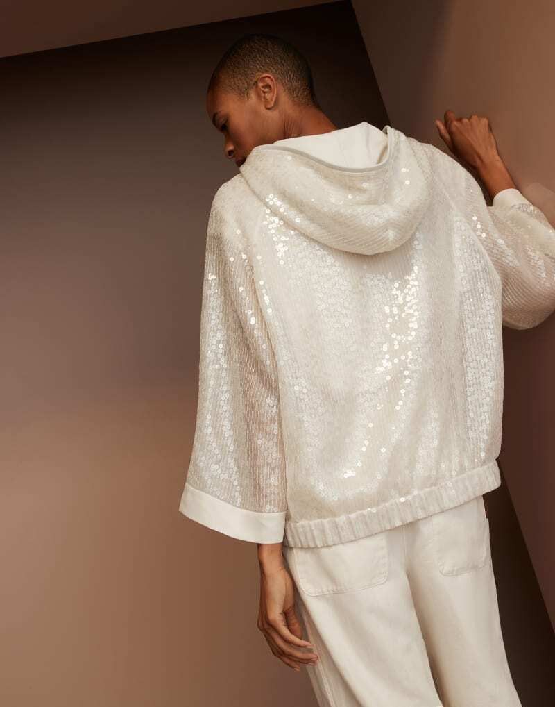 Brunello Cucinelli o1la1rc1a0325 Blouse in White Size L / US 10 / IT 46 - 4 Thumbnail