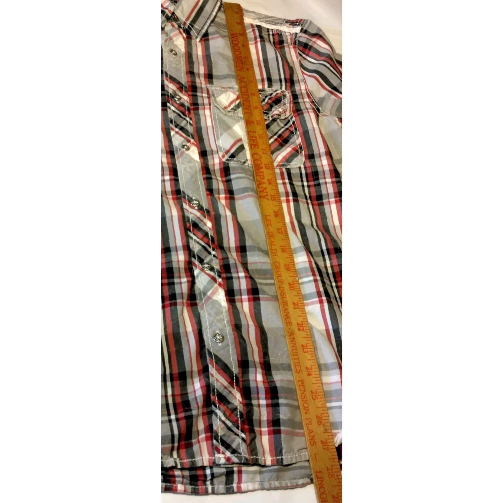 Affliction Affliction Shirt Black Premium Plaid Button Embroidered Medium Gray Red Black Size US M / EU 48-50 / 2 - 6 Thumbnail