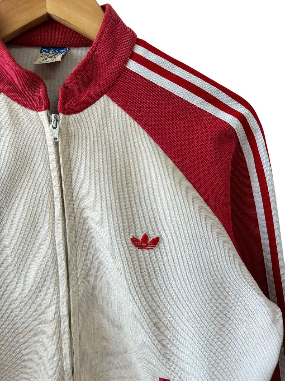 Adidas Vintage 80s adidas Red/White Tracktop Size US L / EU 52-54 / 3 - 4 Thumbnail
