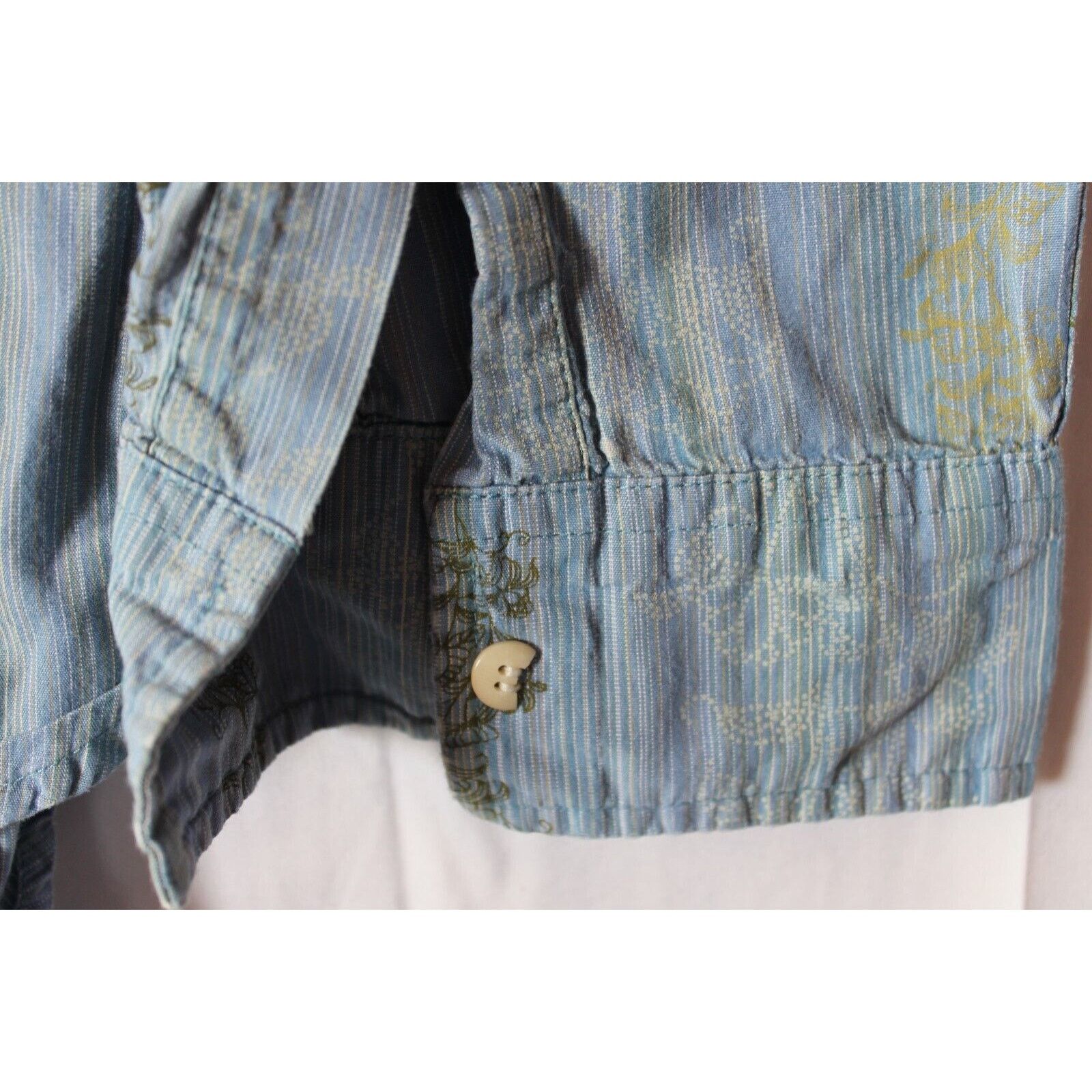 Timberland TIMBERLAND Men XL Button Up Blue Pocket Floral Design. *NICE Size US XL / EU 56 / 4 - 4 Thumbnail