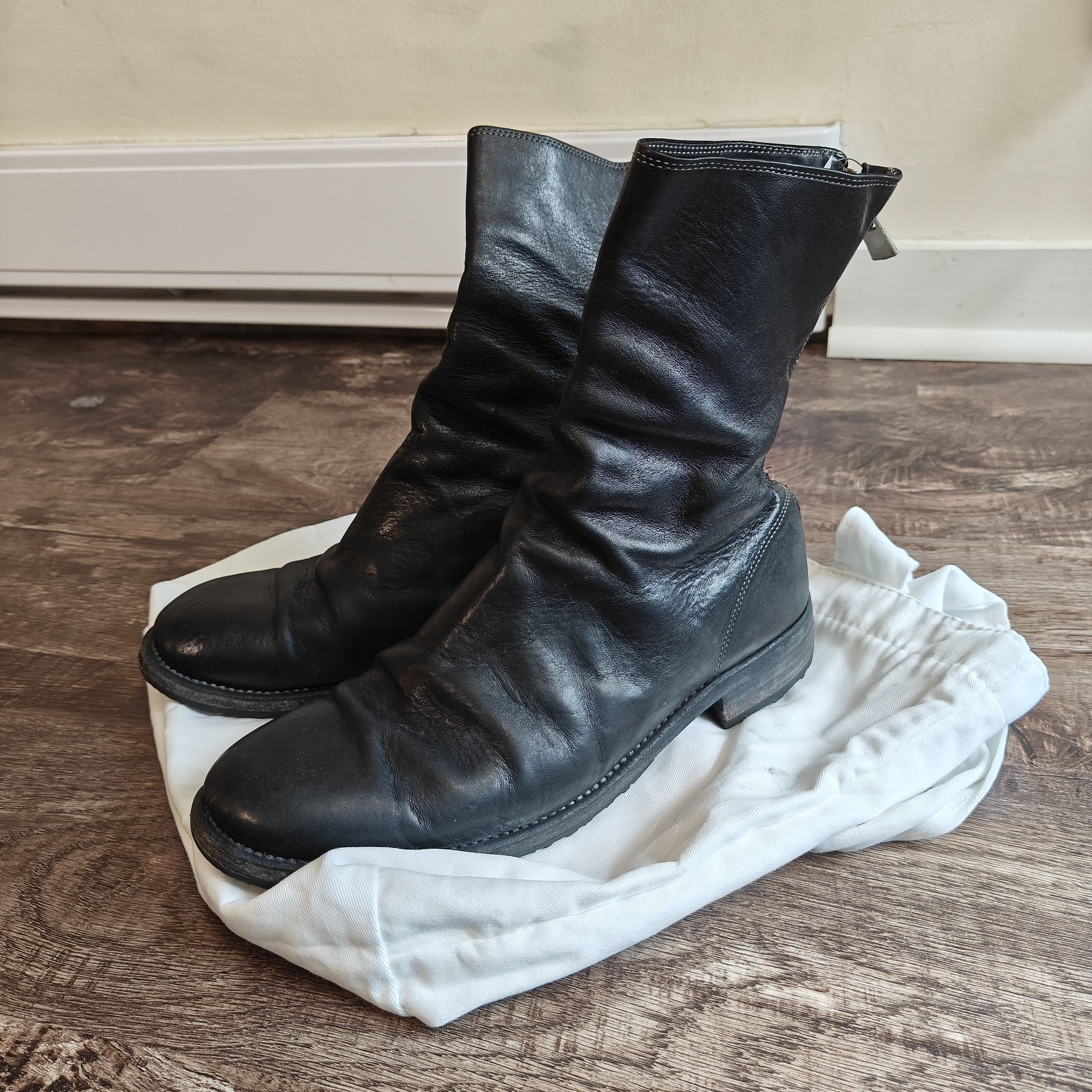 788z back zip horsehide leather zip boots w/h dustbag