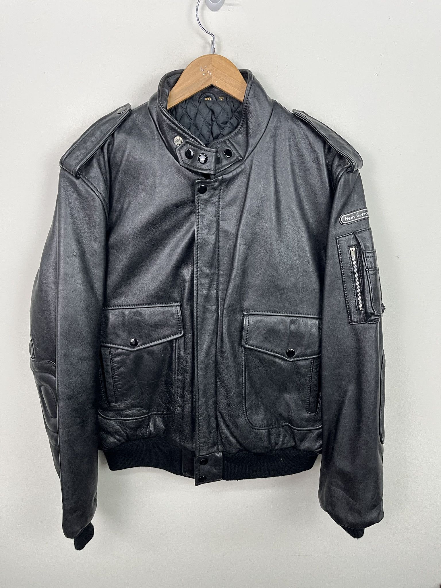 Vintage × Wilsons Leather Vintage Hein Gericke 90s Leather Jacket padded Motorcycle Jacket Size L (50) Size US L / EU 52-54 / 3 - 1 Thumbnail