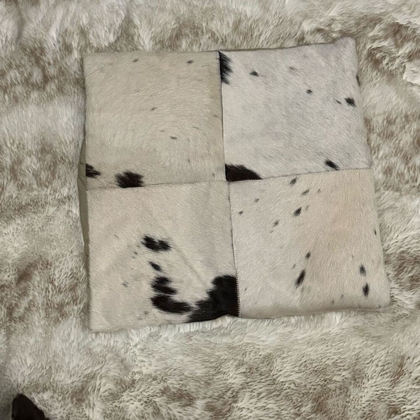 Other Cowhide Decorative Pillow Cover | Sz 18” x 18” Size ONE SIZE - 3 Thumbnail