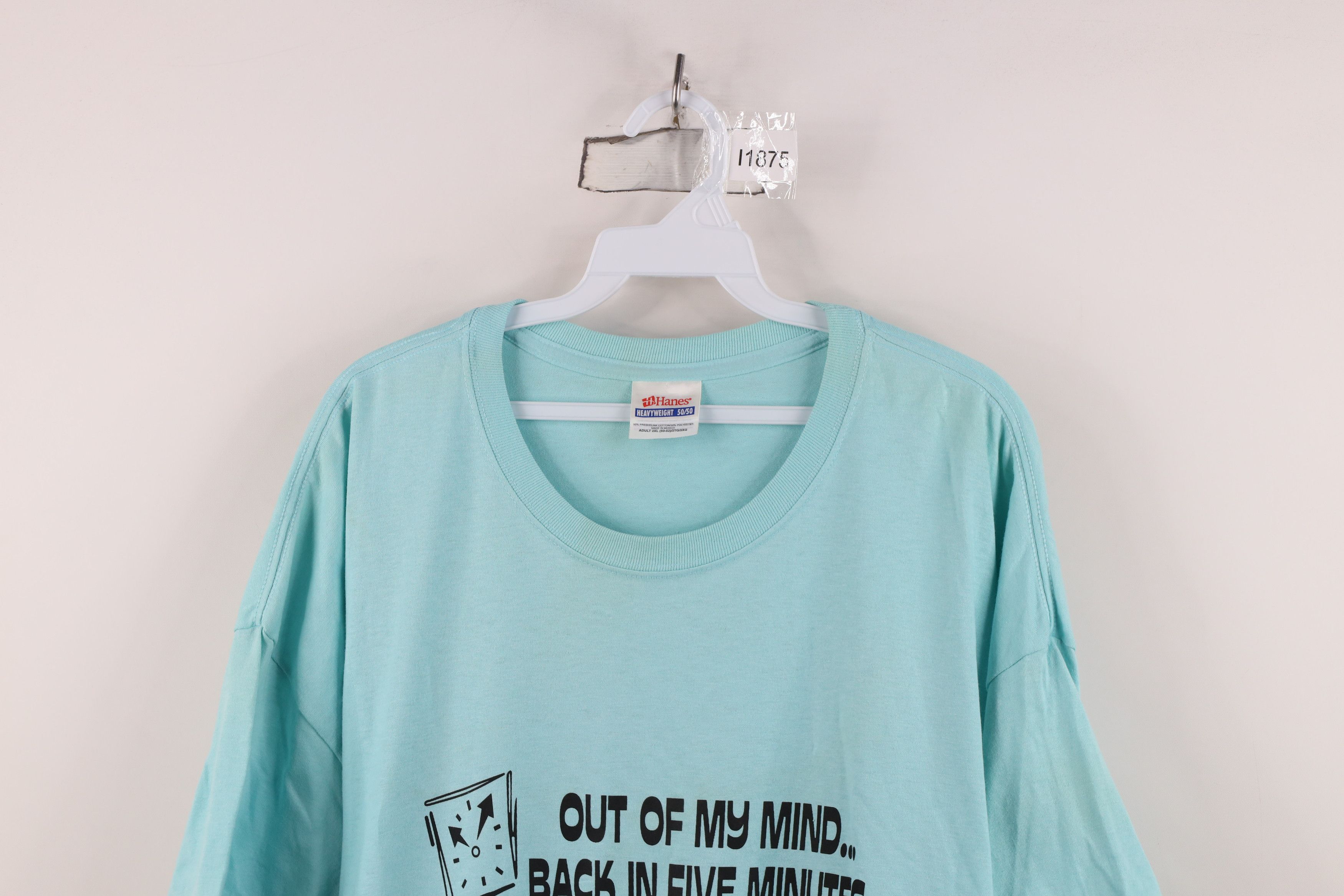 Vintage Vintage 90s Y2K Streetwear Mind Back In Five Minutes T-Shirt Size US XXL / EU 58 / 5 - 2 Thumbnail