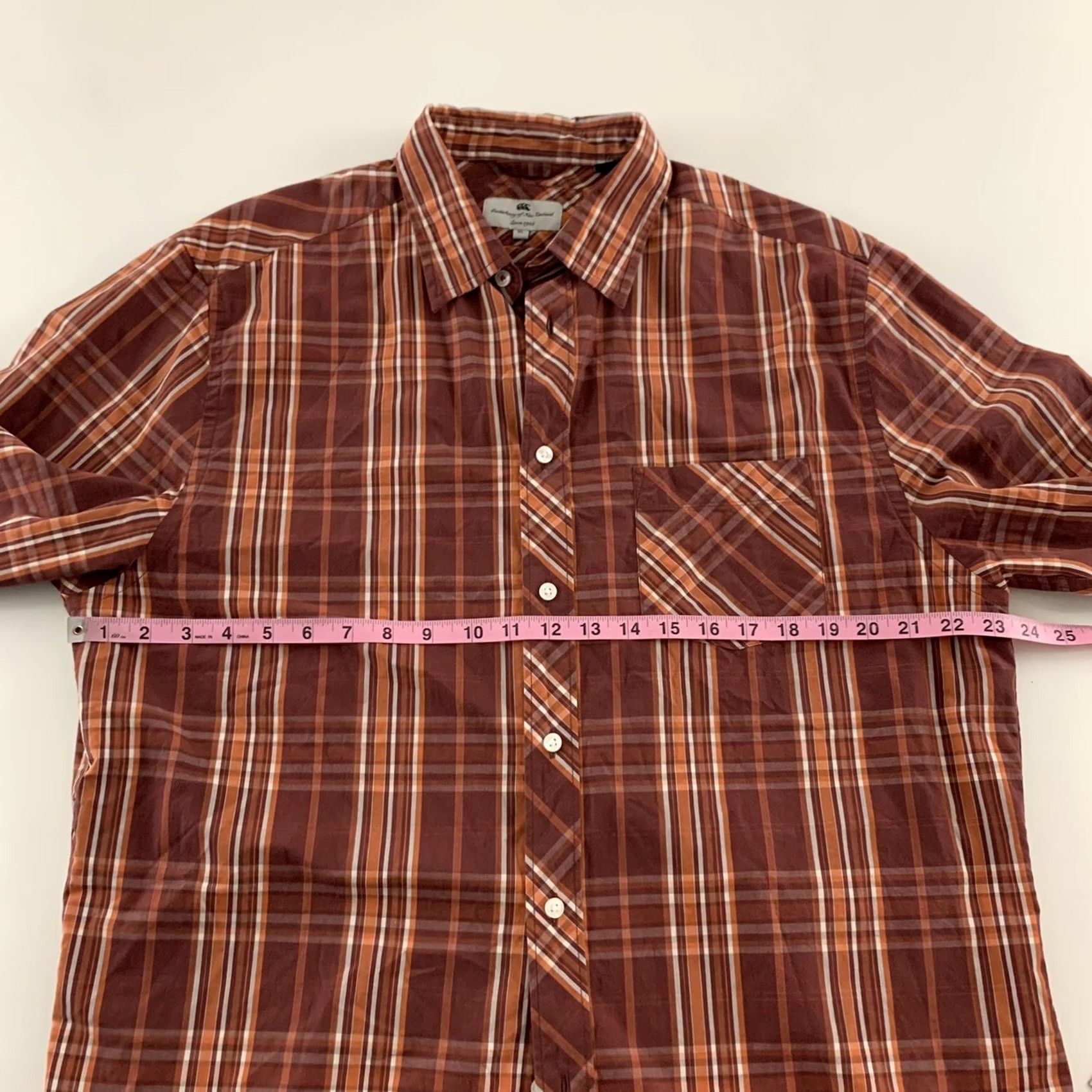 Vintage Canterbury Of New Zealand Long Sleeve Plaid Button-Up Shirt Men's XL Rust Size US XL / EU 56 / 4 - 5 Thumbnail