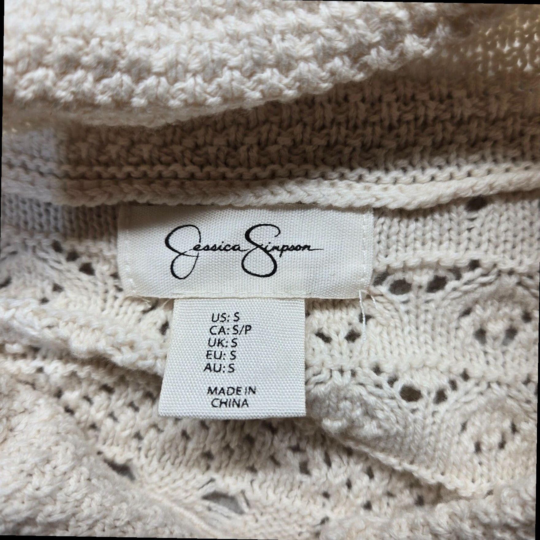 Jessica Simpson Jessica Simpson Cable Knit Sweater Vest Women's Small Ivory Size S / US 4 / IT 40 - 2 Thumbnail