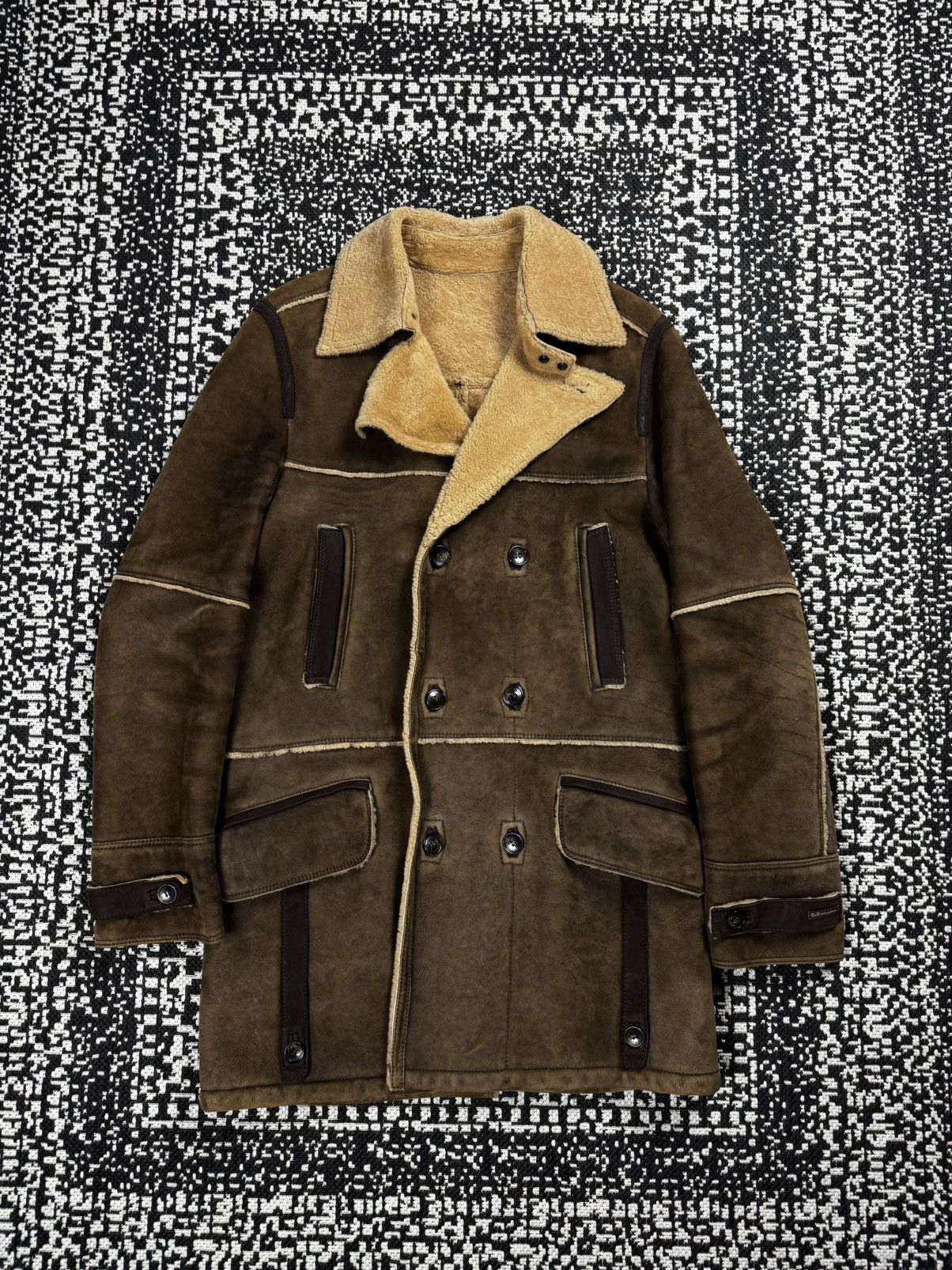 Dolce&Gabbana Aw2004 Shearling Leather Fur Coat in Brown, Men's