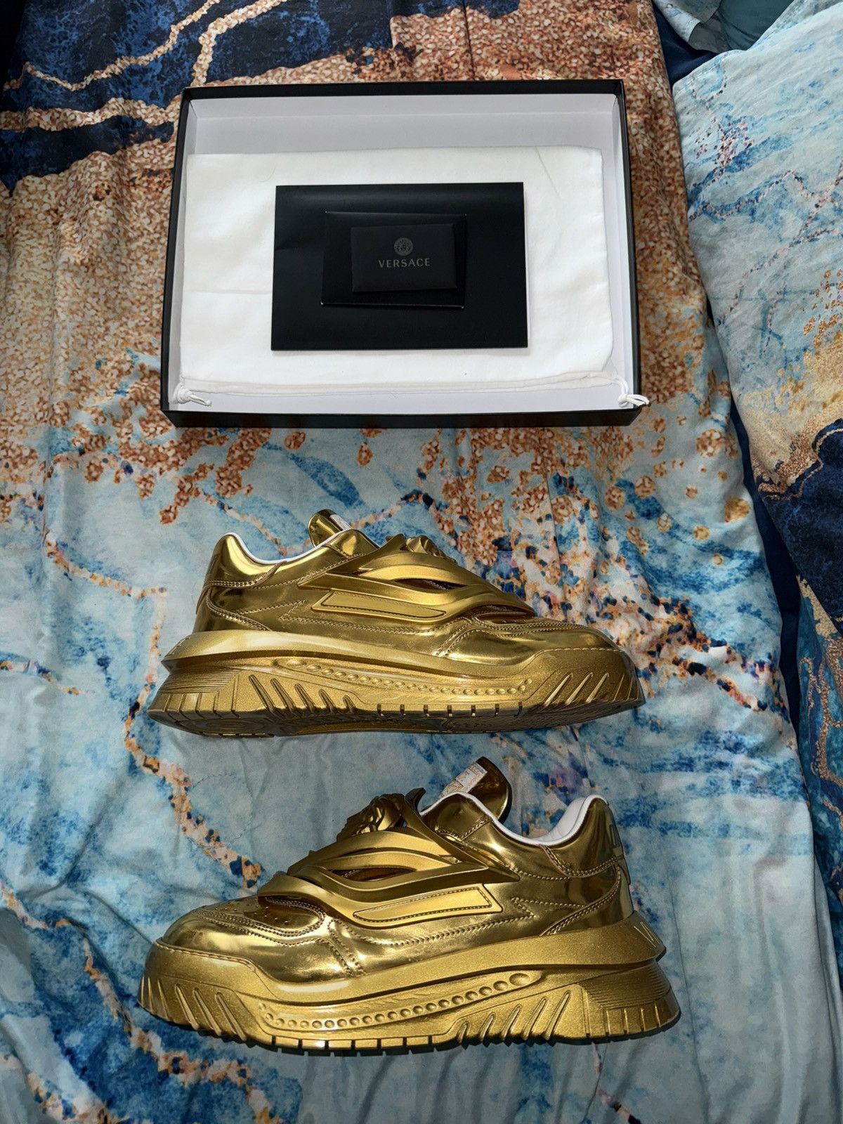 Versace Versace Gold Medusa Sneakers - Size E 46 Size US 13 / EU 46 - 2 Thumbnail