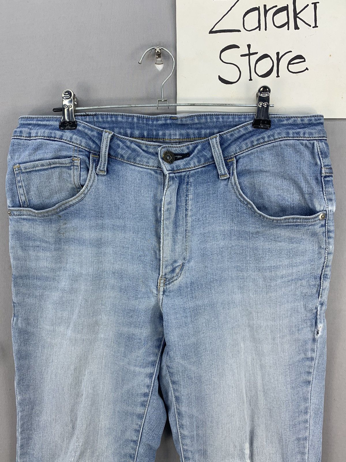 Japanese Brand C17 Distressed Light Wash Denim Jeans Pants Size US 31 - 2 Thumbnail