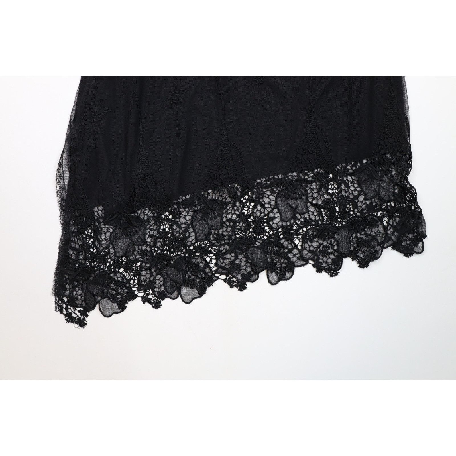 Vintage Vintage 90s Cache Lace Knit Flower Asymmetric Skirt Size 30" / US 8 / IT 44 - 12 Thumbnail