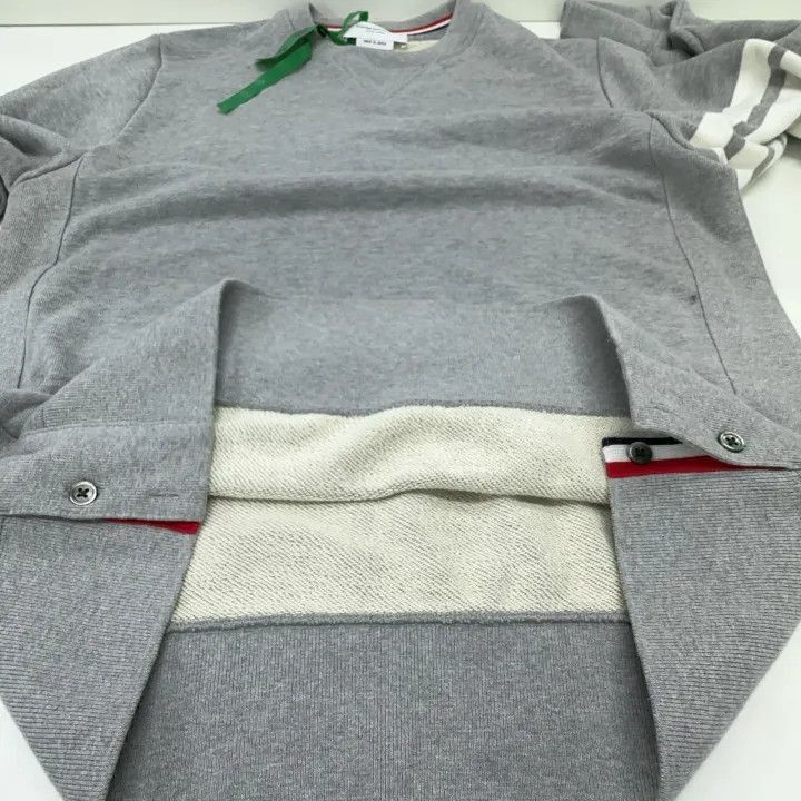 Thom Browne Thom Browne Gray Classic Striped Sweatshirt -2507 Size US M / EU 48-50 / 2 - 5 Thumbnail
