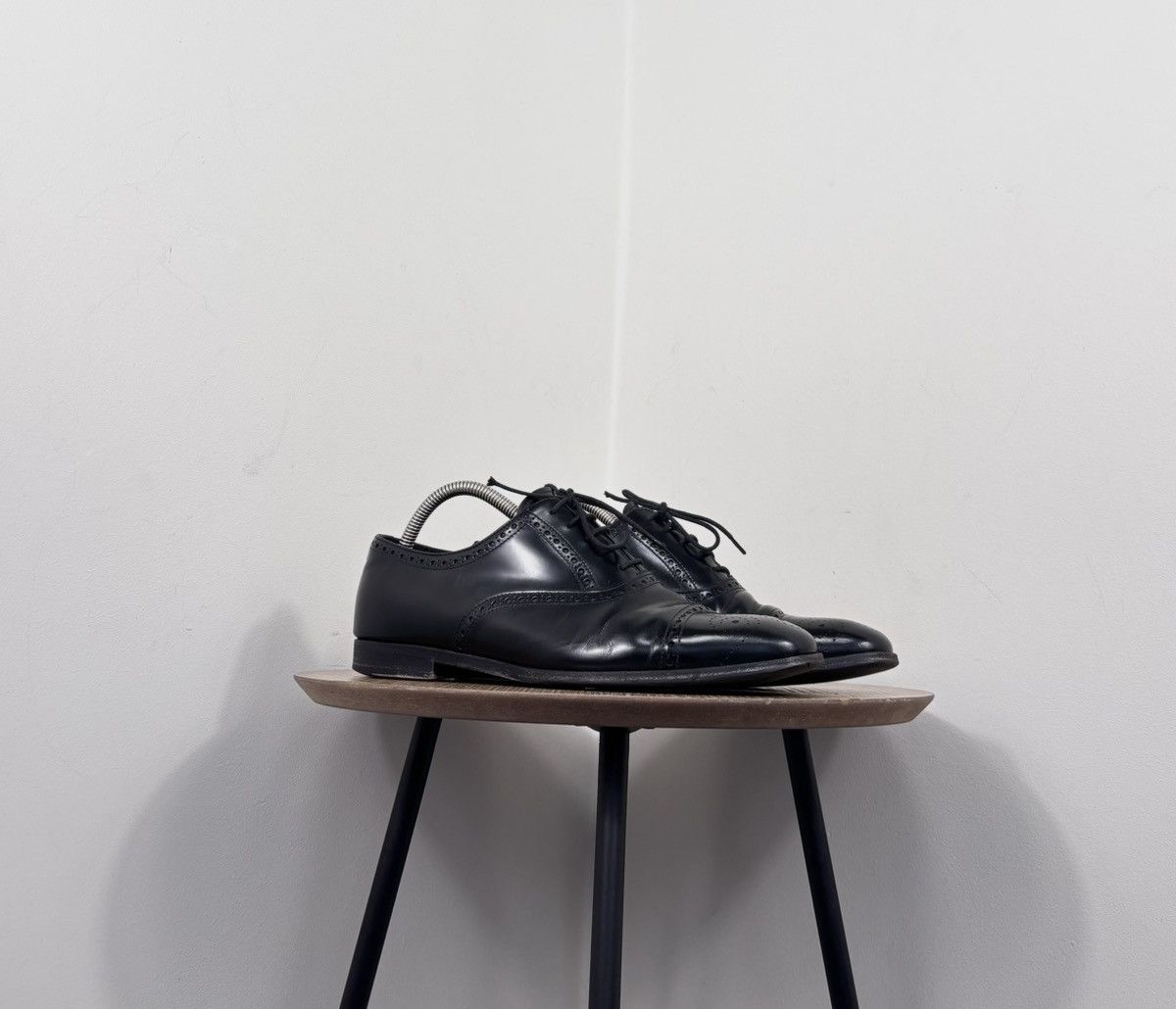 Prada Prada Men’s Black Leather Cap-Toe Brogue Oxford Dress Shoes Size US 8.5 / EU 41-42 - 1 Thumbnail