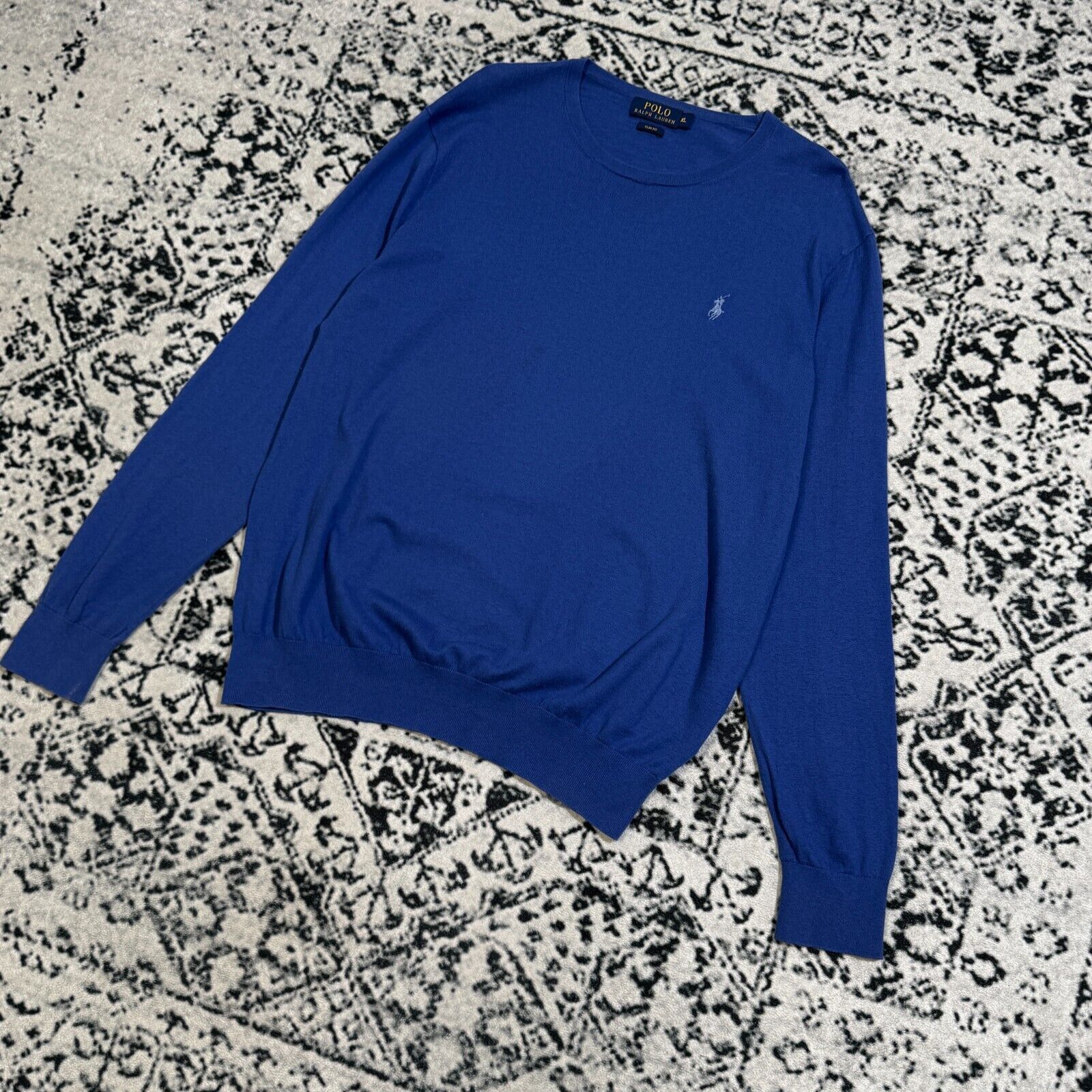 Ralph Lauren × Vintage Vintage Ralph Lauren Blue Cotton Sweater Size XL Boho Y2K Size US XL / EU 56 / 4 - 2 Thumbnail