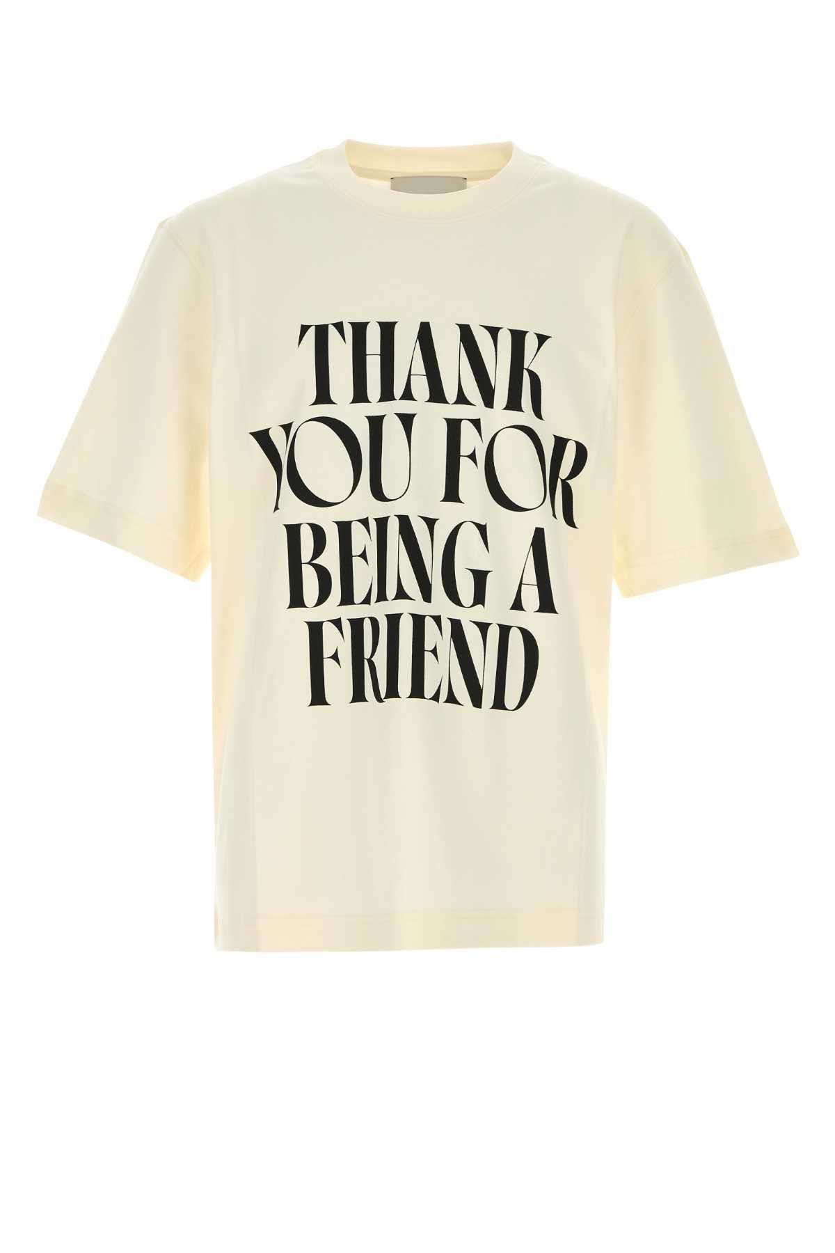 AMI Ivory Cotton Oversize T-Shirt Size US S / EU 44-46 / 1 - 1 Thumbnail