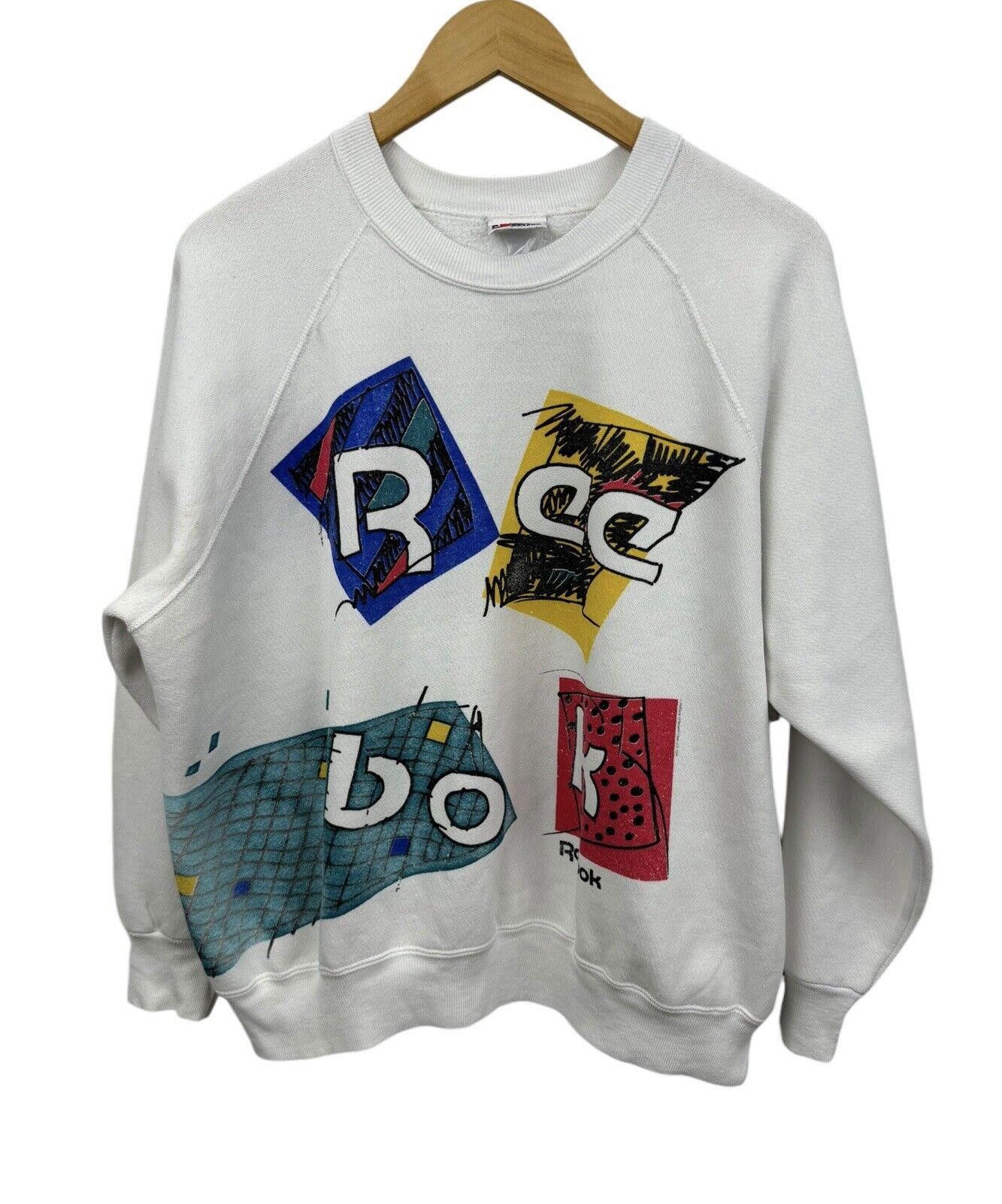 Designer Vintage Reebok 1980s Pop Art Graphic Crewneck Sweater L Size US 34 / EU 50 - 1 Thumbnail