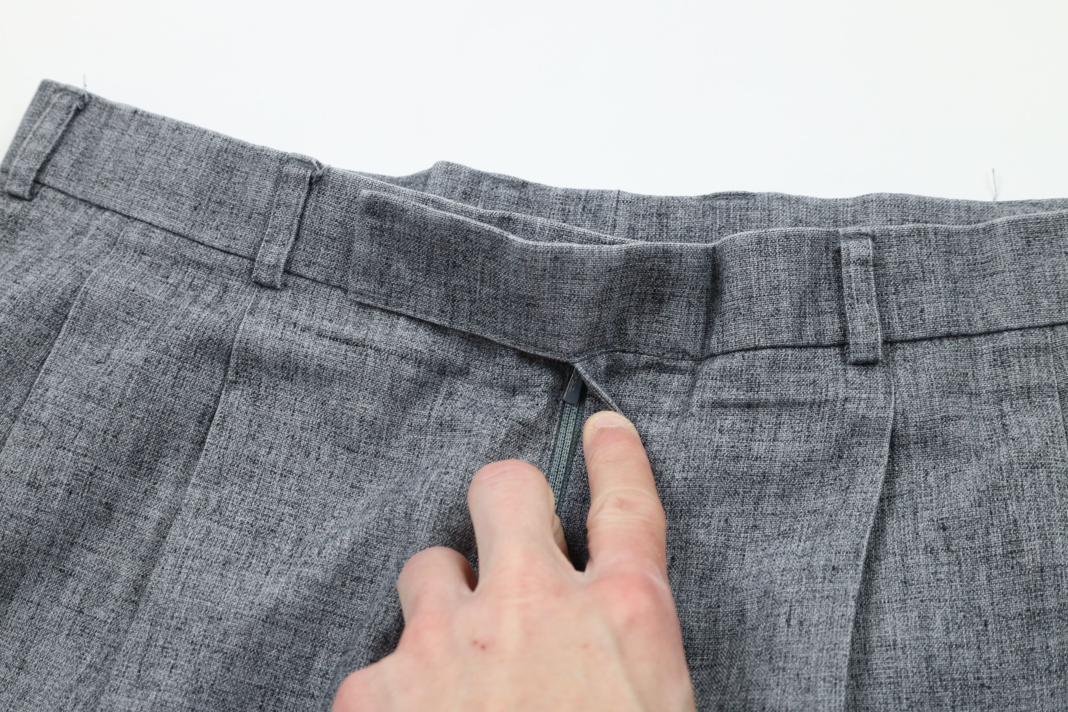 Vintage Vintage 90s Streetwear Linen Pleated Chino Pants Gray Size US 34 / EU 50 - 7 Thumbnail
