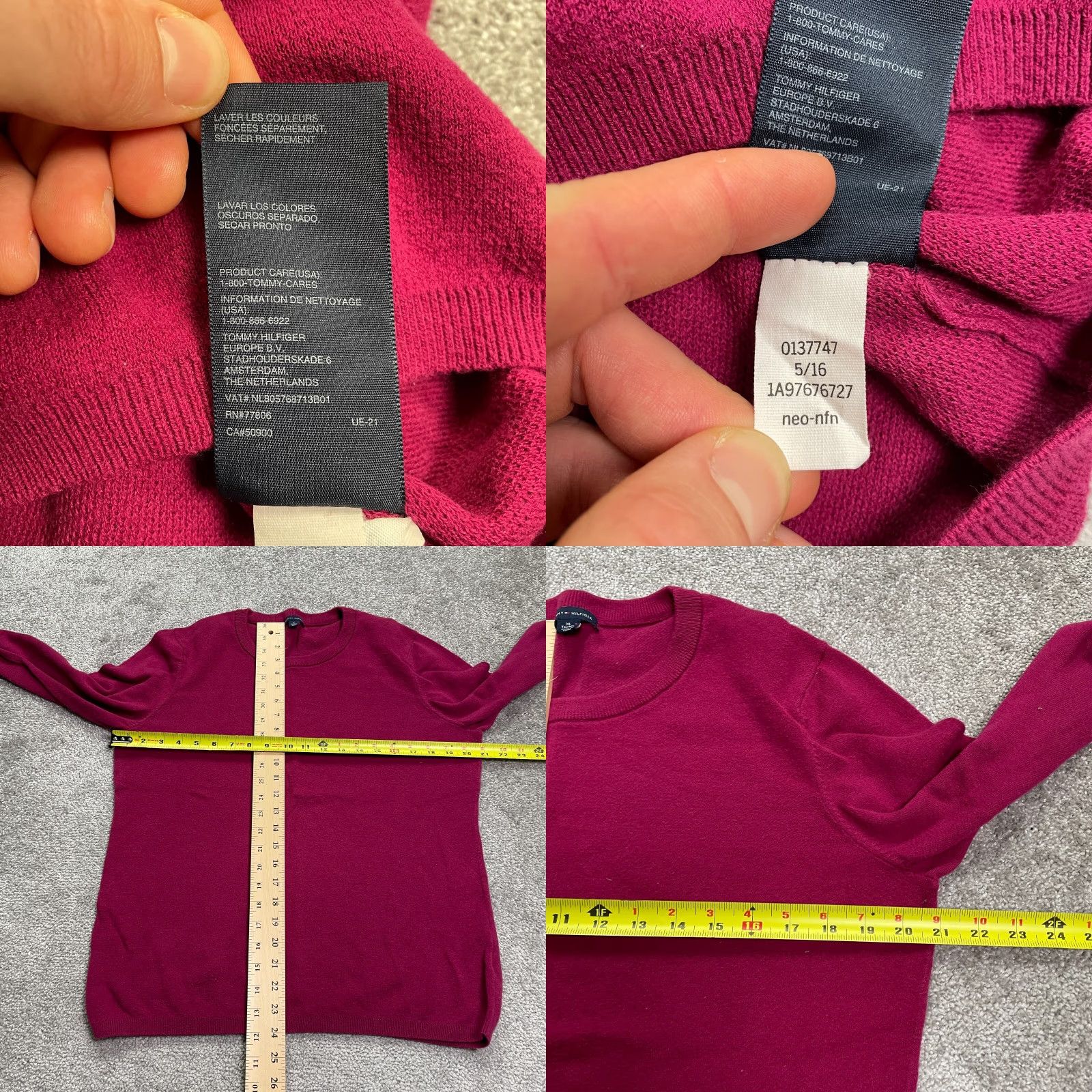 Tommy Hilfiger Tommy Hilfiger Sweater Mens XL Red Pullover Knit Lightweight Crew Neck Stretch Size US XL / EU 56 / 4 - 8 Thumbnail