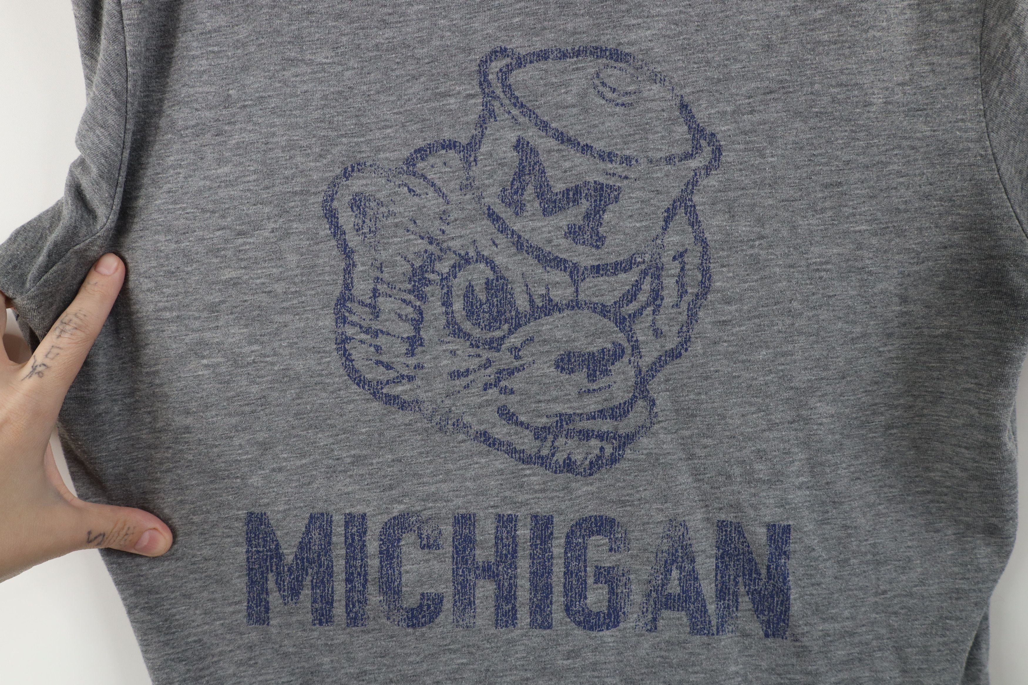 Vintage Retro University of Michigan Jersey Knit T-Shirt Gray Size US M / EU 48-50 / 2 - 5 Thumbnail