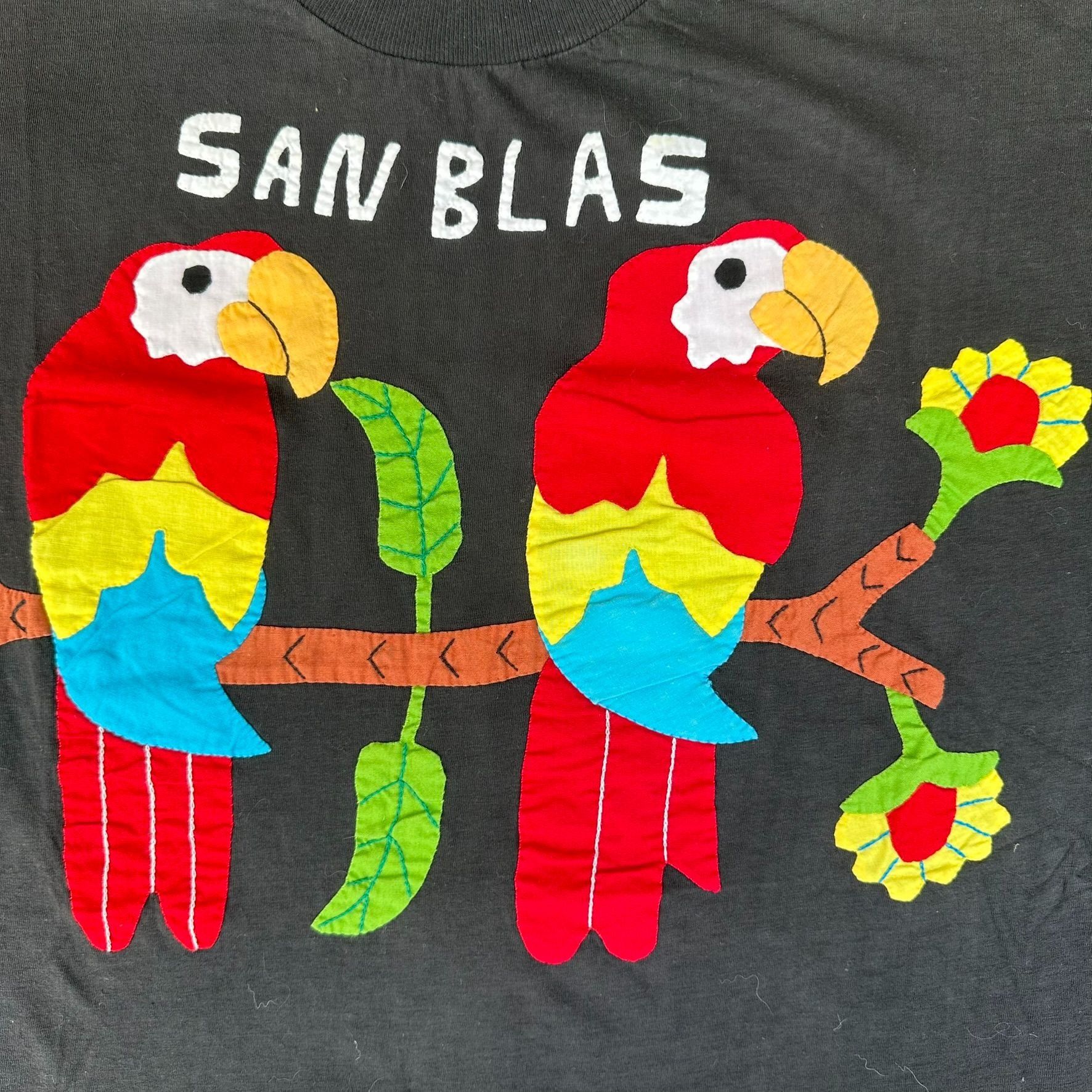 Vintage Vintage 80s San Blas Panama Parrot Applique T-Shirt Black XL Size US XL / EU 56 / 4 - 2 Thumbnail