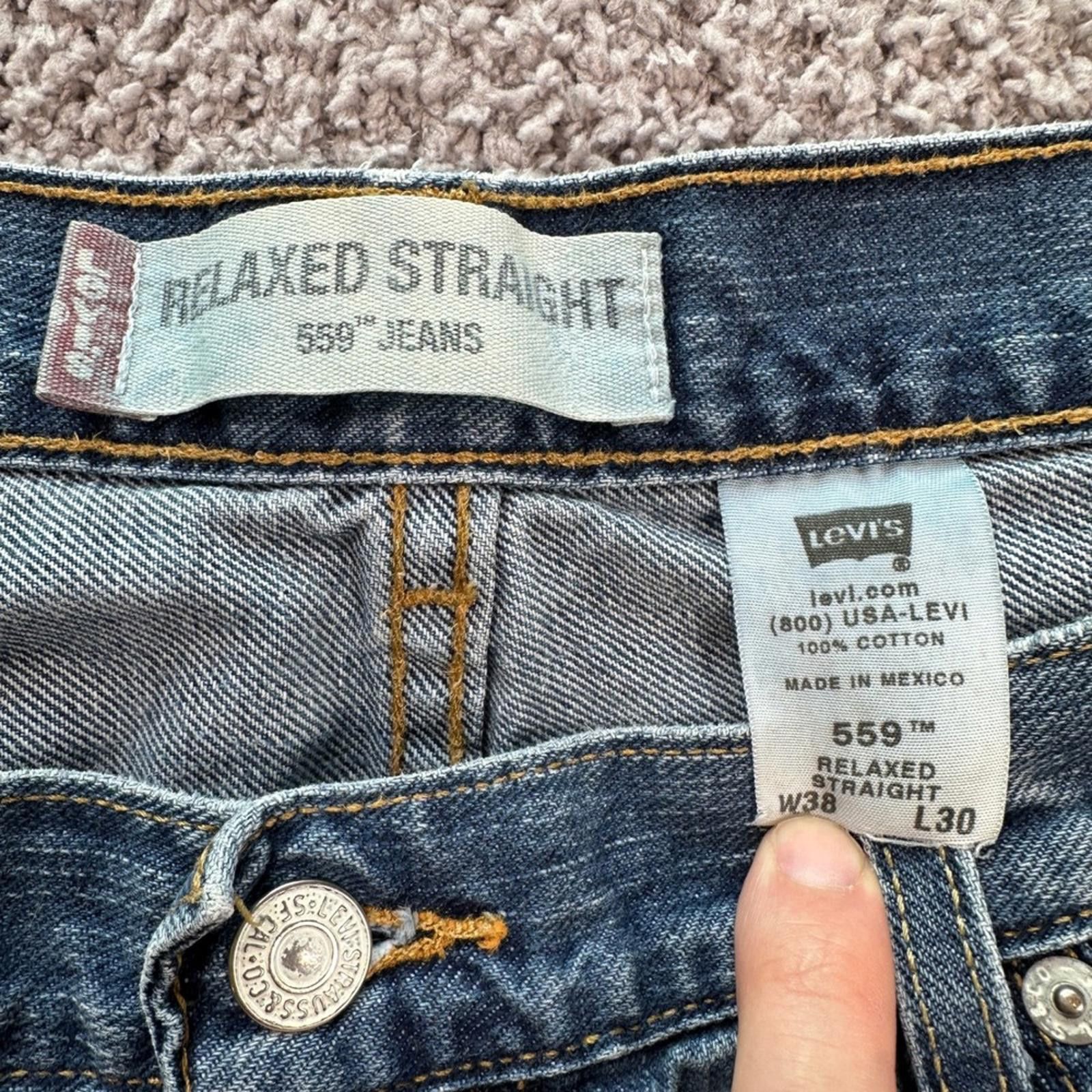 Levi's Levis 559 Jeans Mens 38x30 Relaxed Straight Blue Medium Wash Size US 38 / EU 54 - 5 Thumbnail