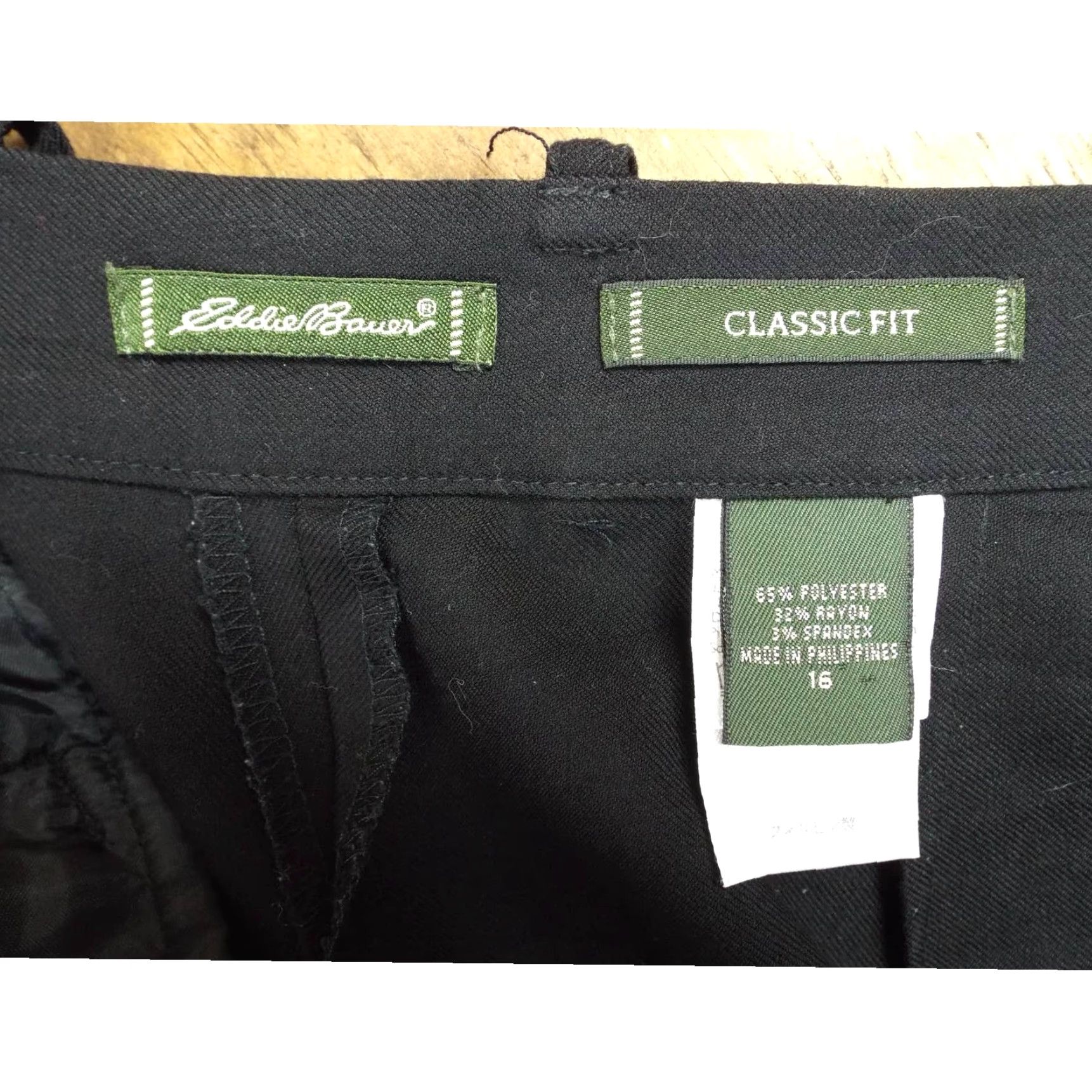 Eddie Bauer Eddie Bauer Womens Pants Black Pleated Front Classic Fit High Rise Stretch 16 Pants Women's Size 16 Plus Rise High Modern Workwear Size 24" / US 00 / IT 34 - 3 Thumbnail