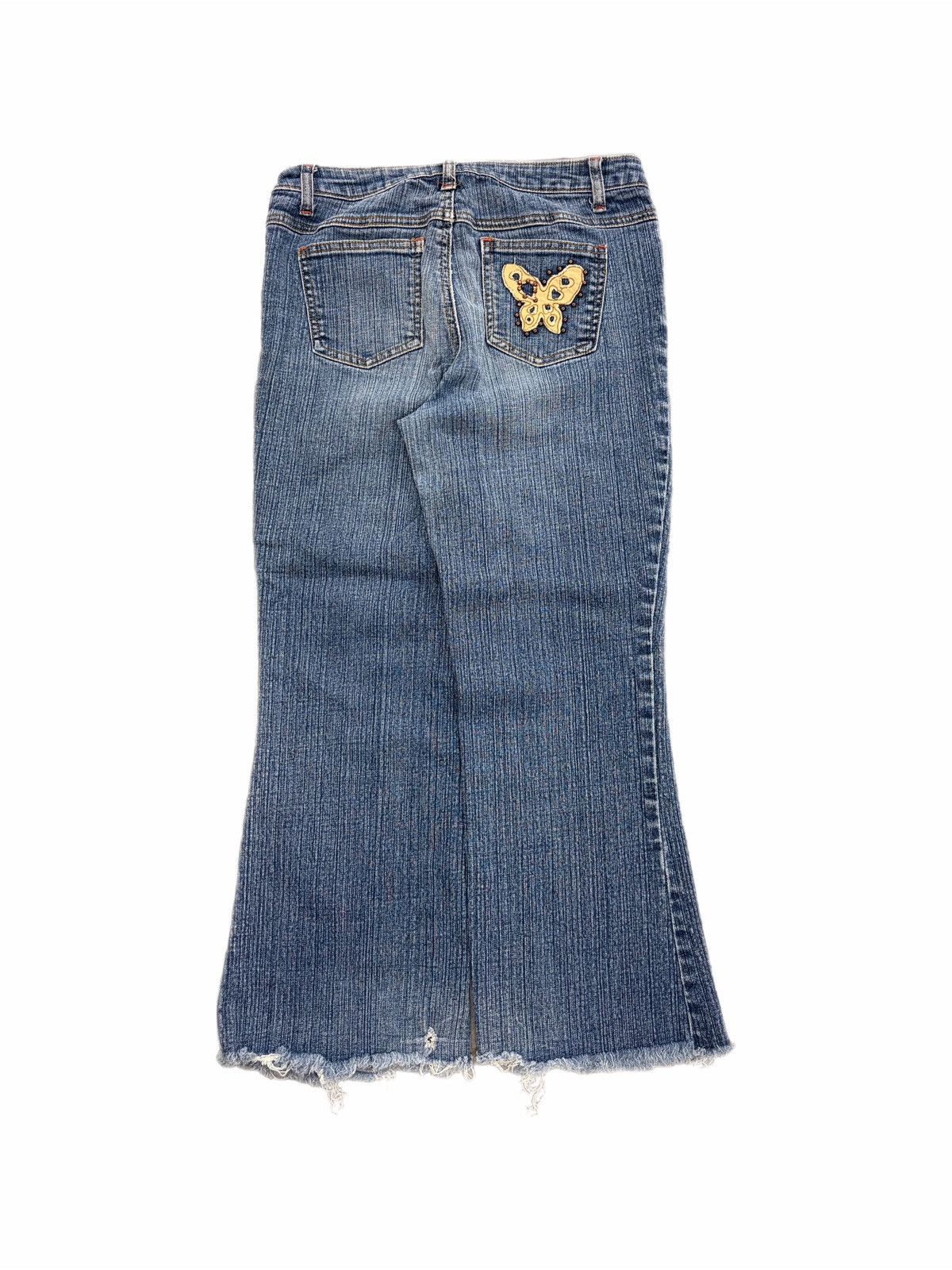 Other Cato Girls Jeans Denim Long Raw Hem Butterfly Studded Size 38" / US 16 / IT 52 - 1 Thumbnail
