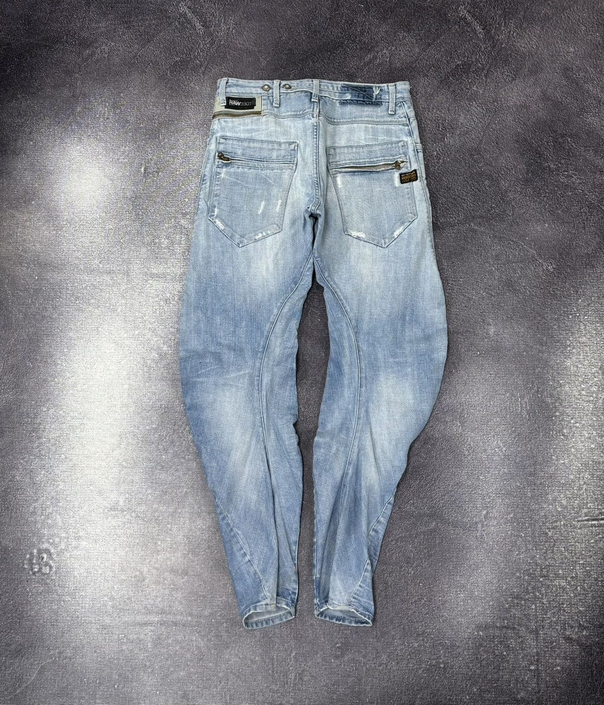 G-Star Vintage G-Star Raw Avant Garde Light Blue Denim Biker Jeans Size US 32 / EU 48 - 1 Thumbnail