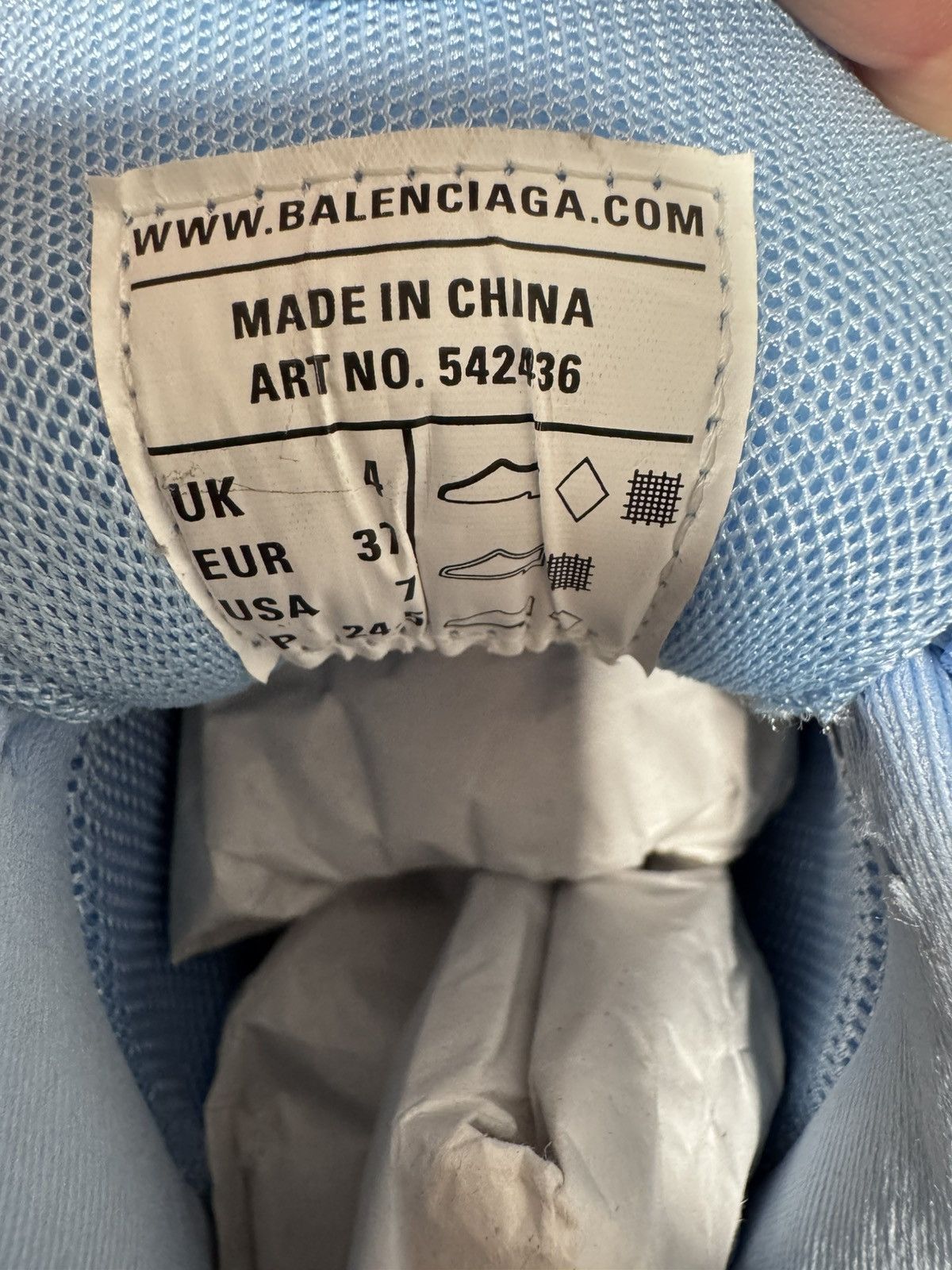 Balenciaga Balenciaga Women’s Metallic Blue Track Sneakers Size US 7 / IT 37 - 6 Thumbnail