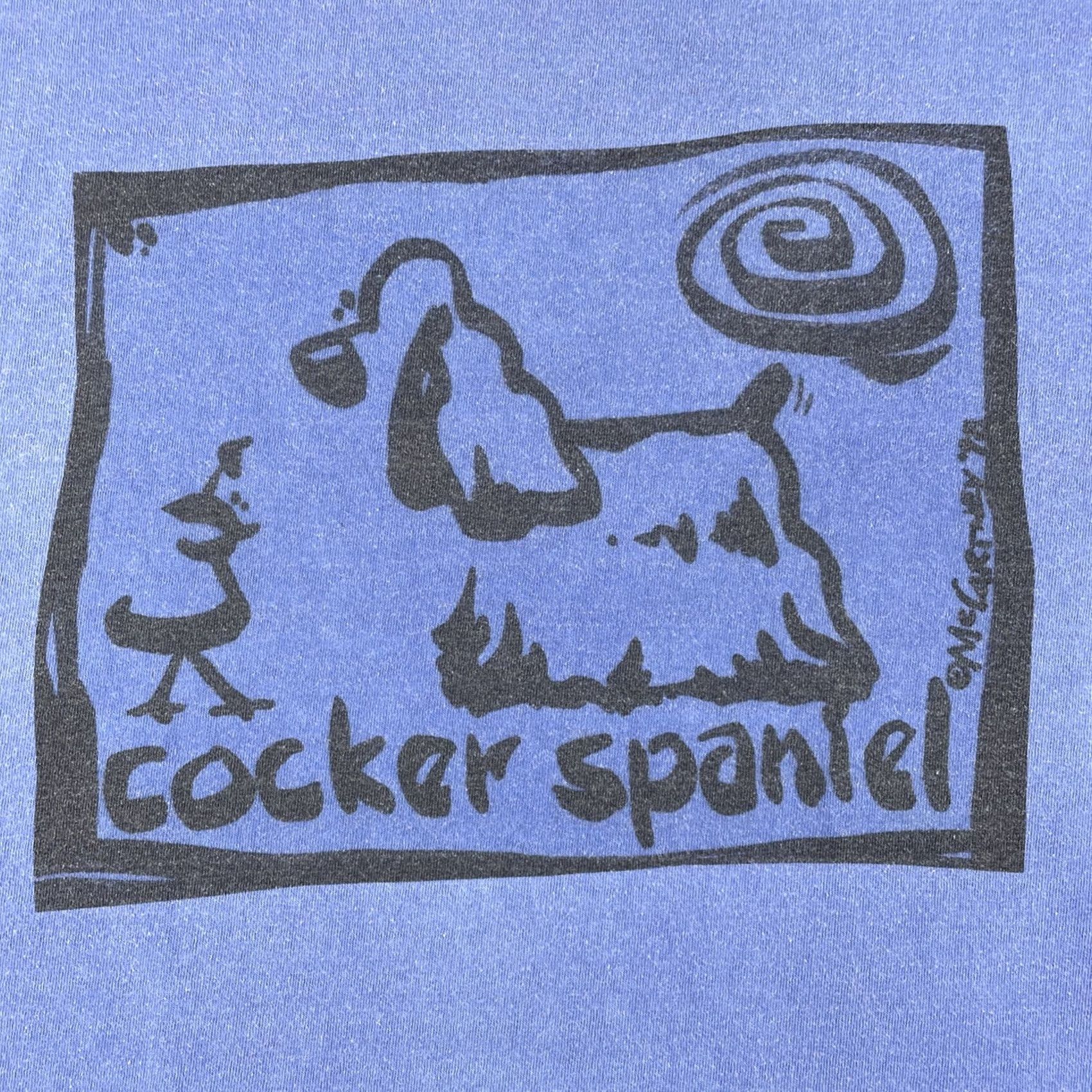 Gildan VINTAGE Gildan Blue Large T Shirt Cavern Canines Cocker Spaniel Dog Puppy Graphic 90s Mens Size US L / EU 52-54 / 3 - 3 Thumbnail