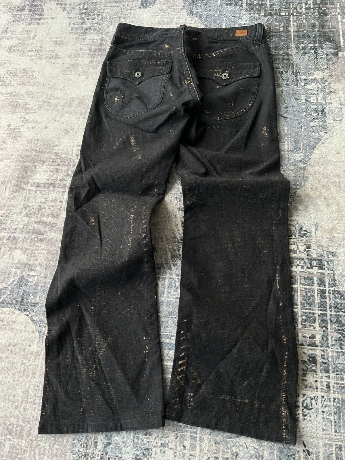 Japanese Brand Flared Nicole Punk Black Pants Size US 31 - 2 Thumbnail