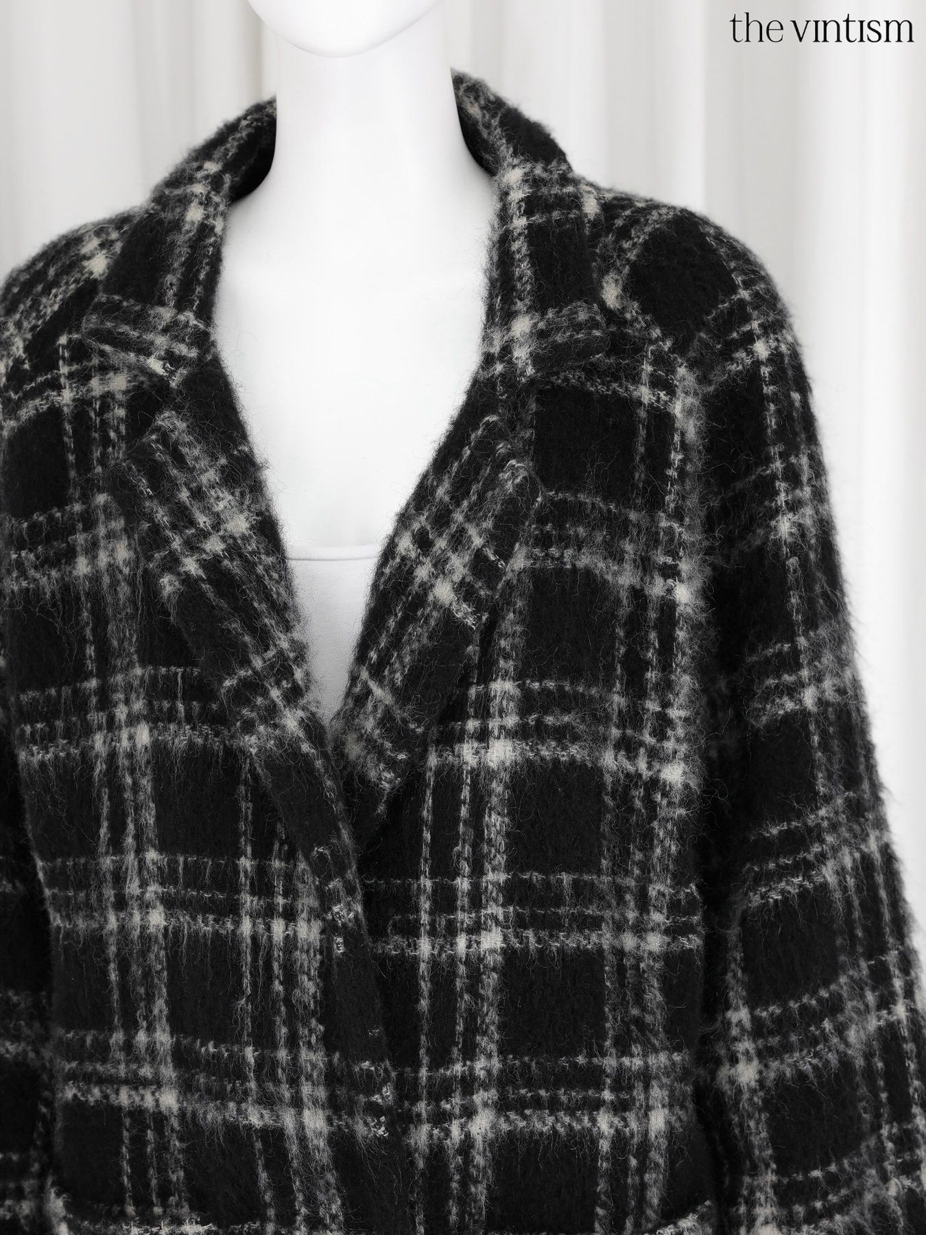Ganni Ganni Grey Check Wool & Mohair Coat Scandi Oversized M/L Size M / US 6-8 / IT 42-44 - 5 Thumbnail